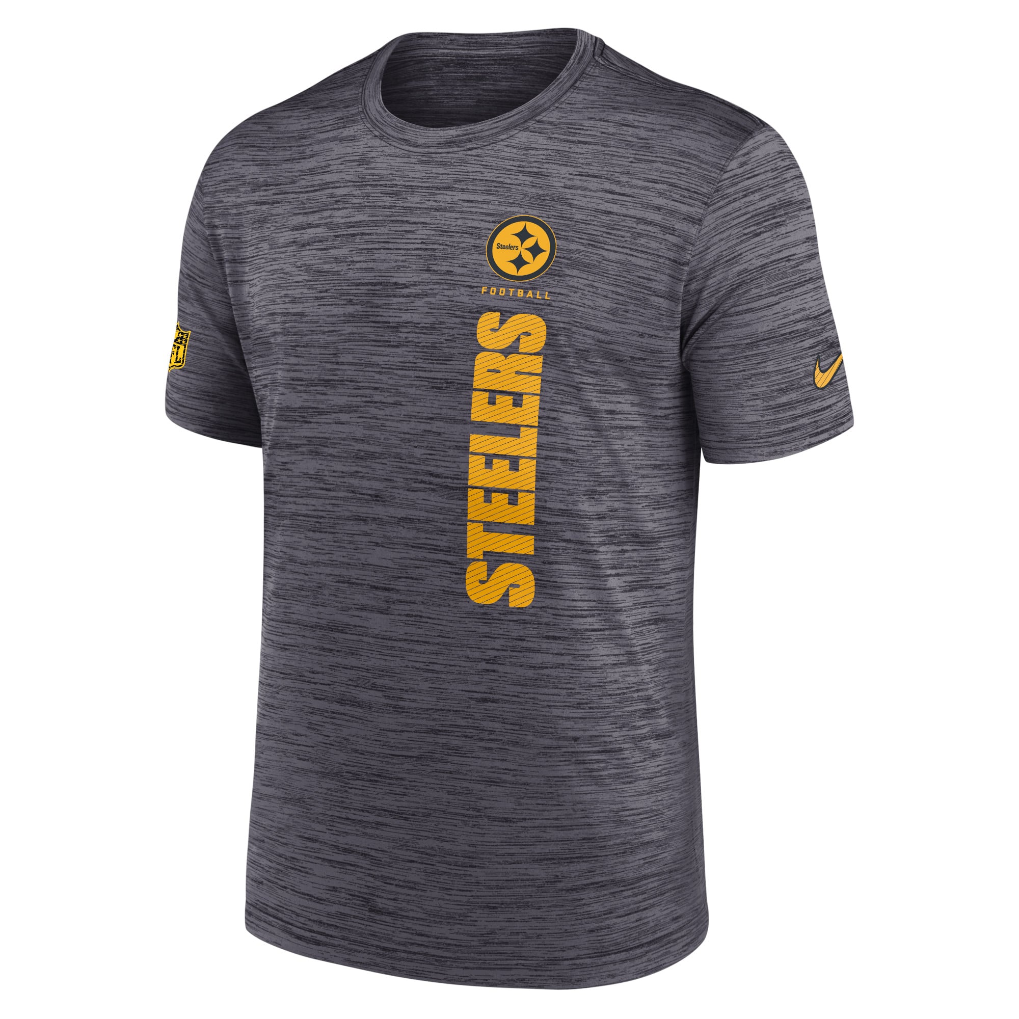 T-shirt Nike noir pour homme, motif Sideline Velocity Dri-FIT des Pittsburgh Steelers