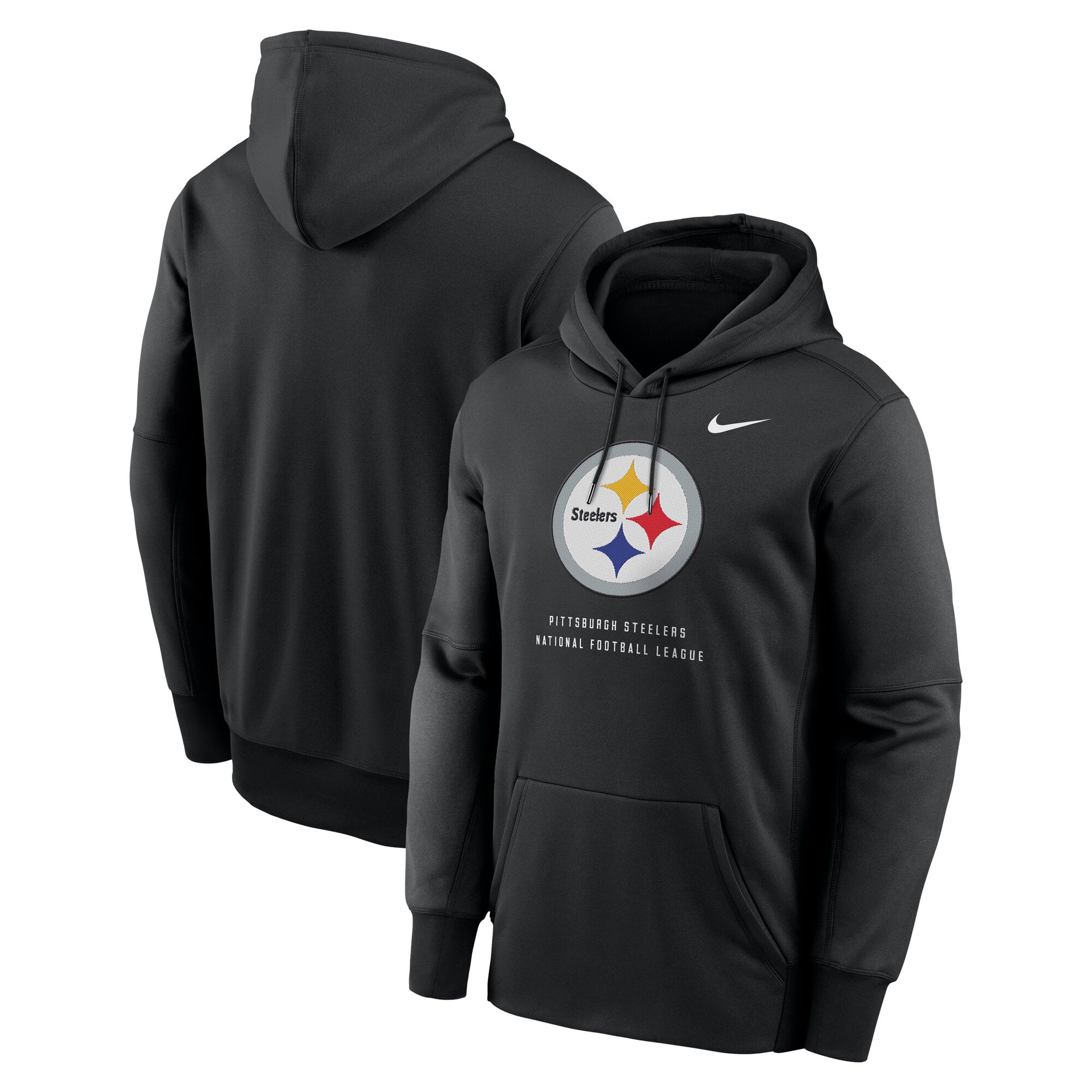 Men's Nike Black Pittsburgh Steelers Toss Sweep Therma-FIT Hoodie