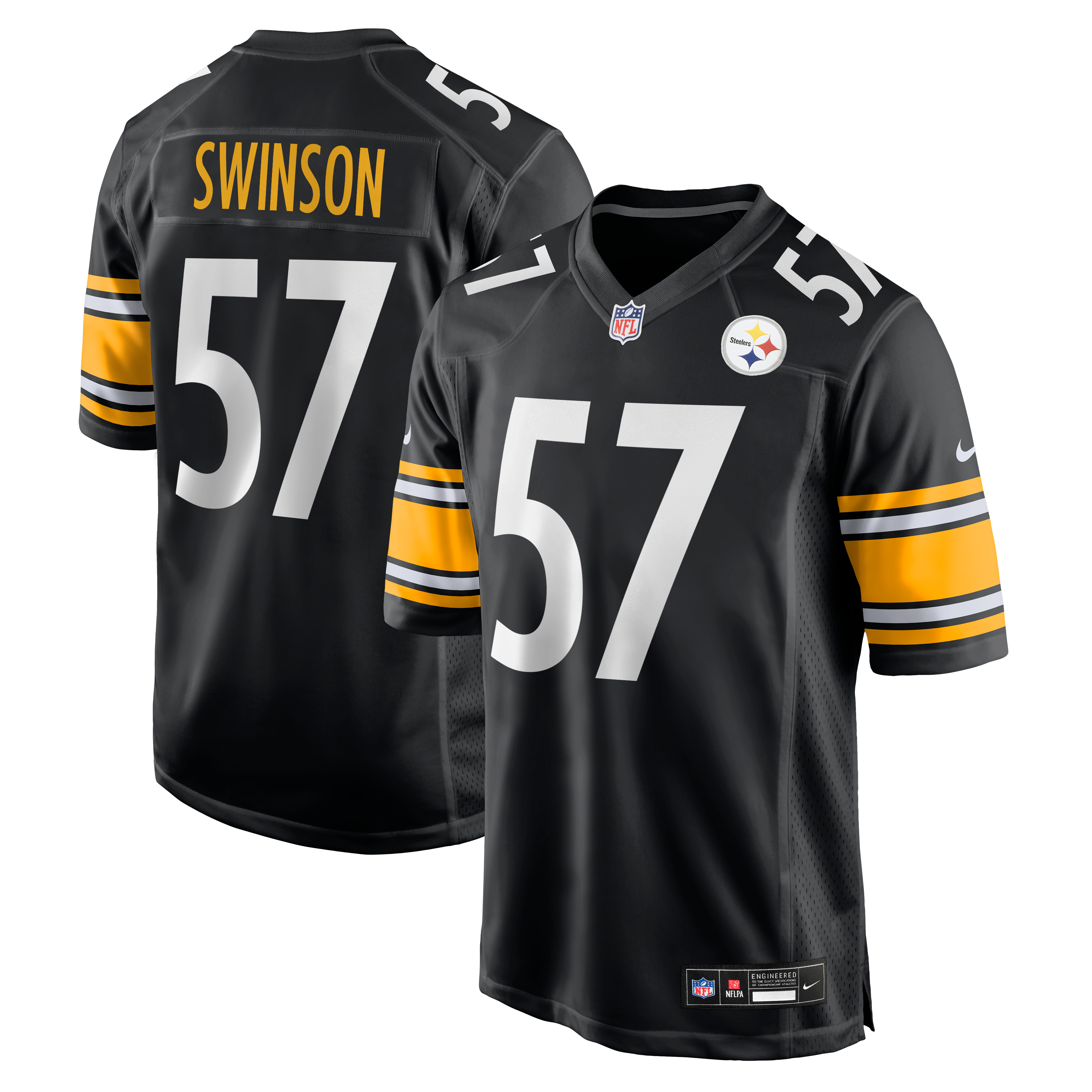 Men's Nike Bradyn Swinson Black Pittsburgh Steelers Team Game Jersey