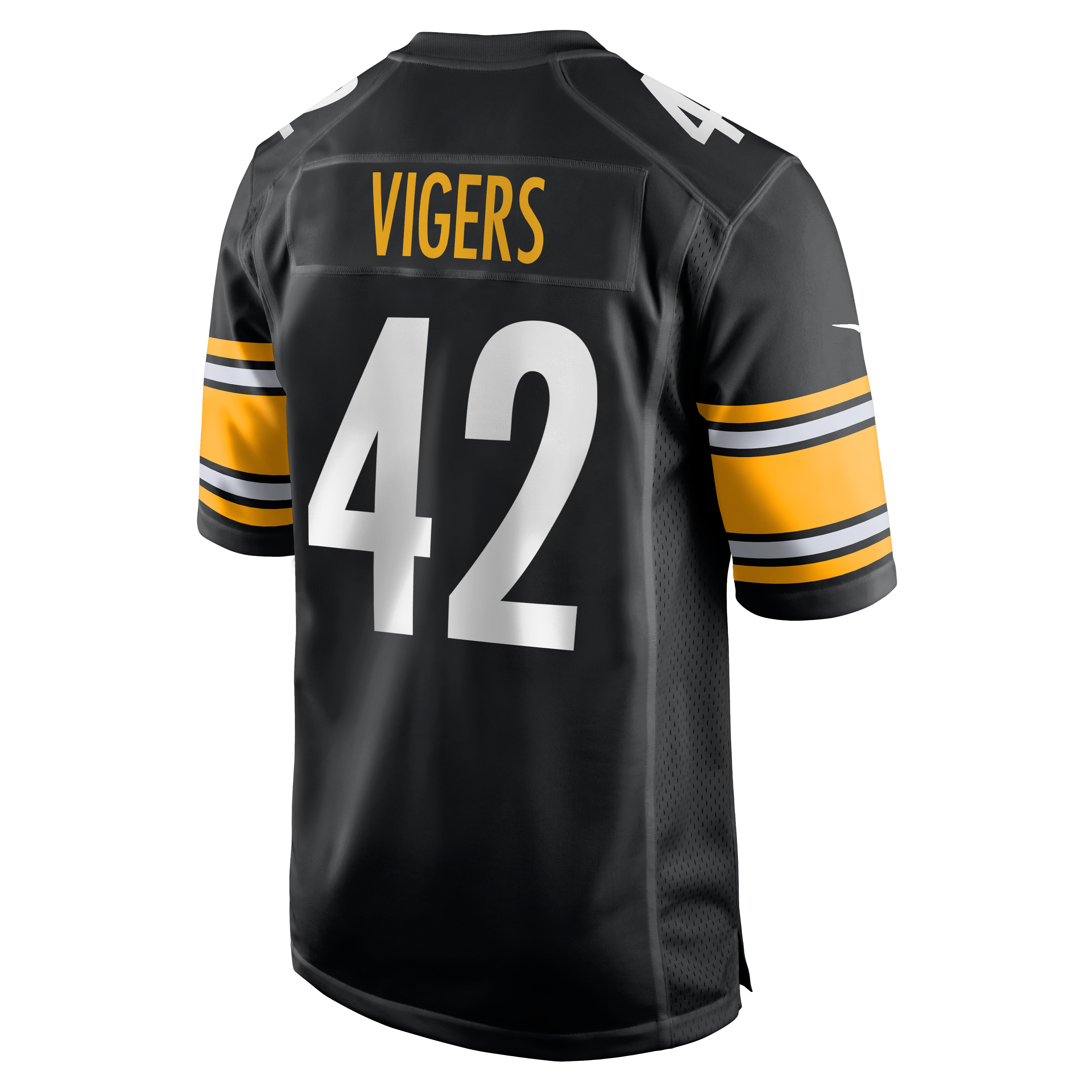 Maillot de match Nike Car'lin Vigers noir pour homme, Pittsburgh Steelers