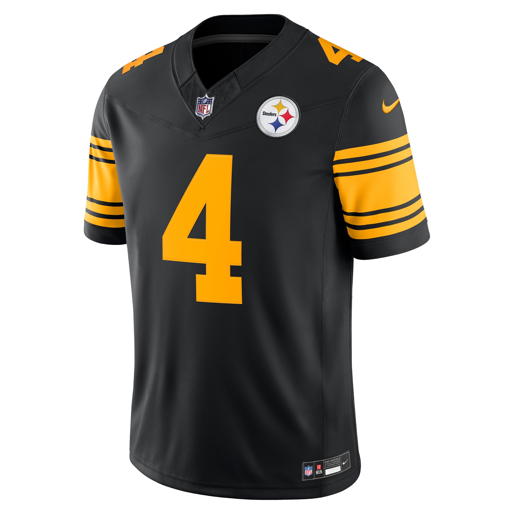 Men's Nike DK Metcalf Black Pittsburgh Steelers Alternate Vapor F.U.S.E. Stitched Limited Jersey