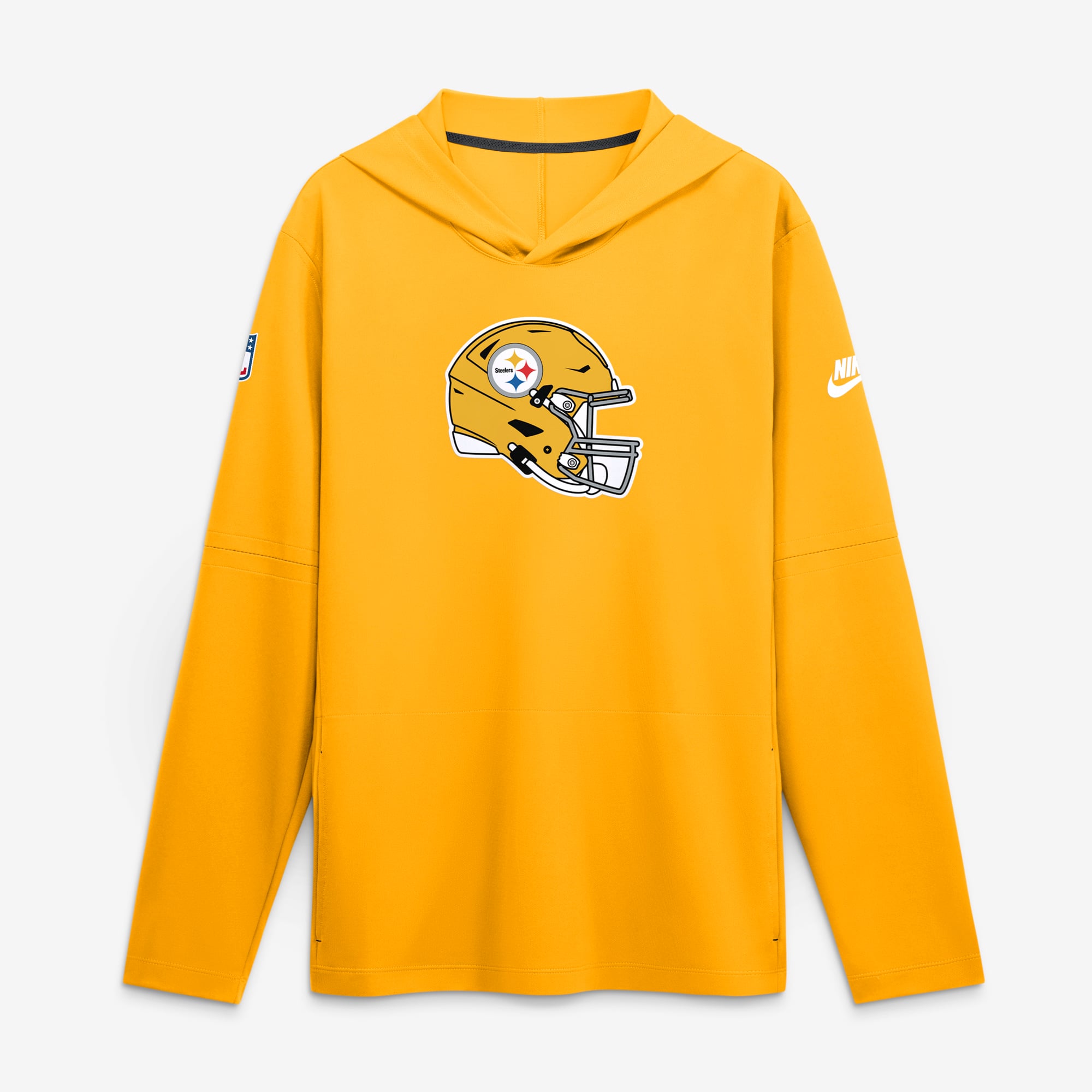 Men's Nike Gold Pittsburgh Steelers Sideline Alternate Lightweight Long Sleeve Hooded Dri-FIT T-Shirt