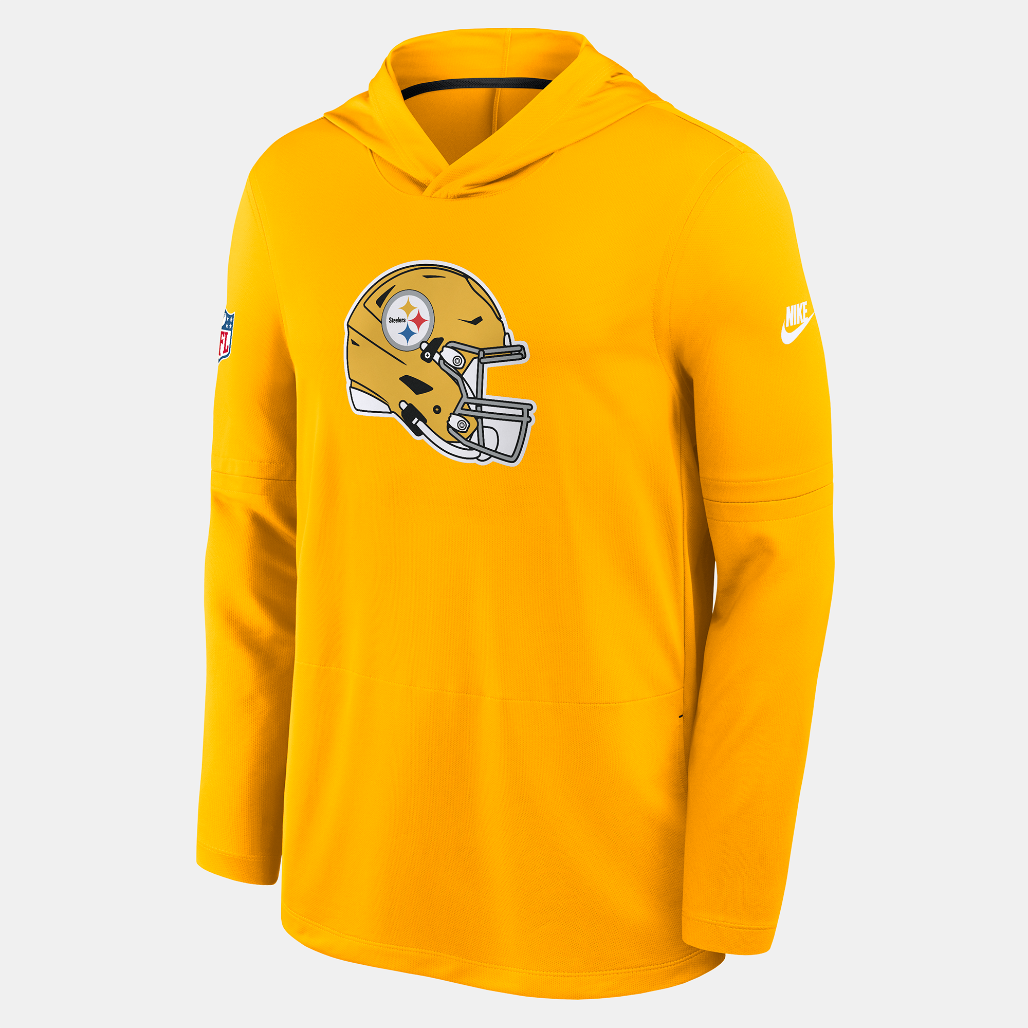 Men's Nike Gold Pittsburgh Steelers Sideline Alternate Lightweight Long Sleeve Hooded Dri-FIT T-Shirt