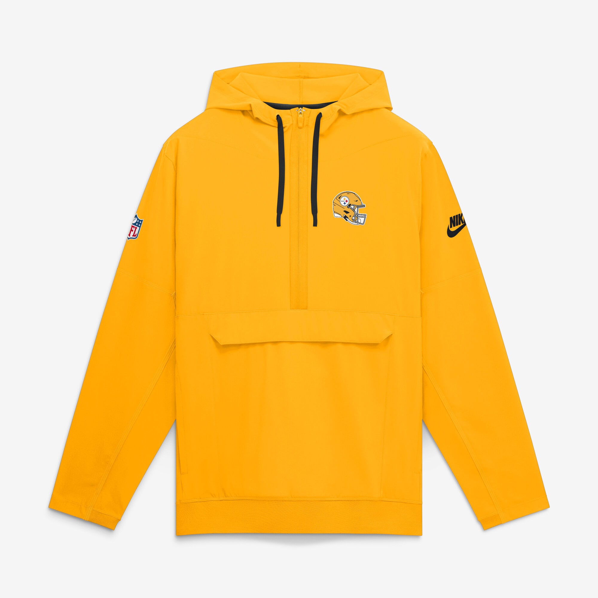 Men's Nike Gold Pittsburgh Steelers Sideline Broken Rules Alternate Anorak Half-Zip Hooded Jacket