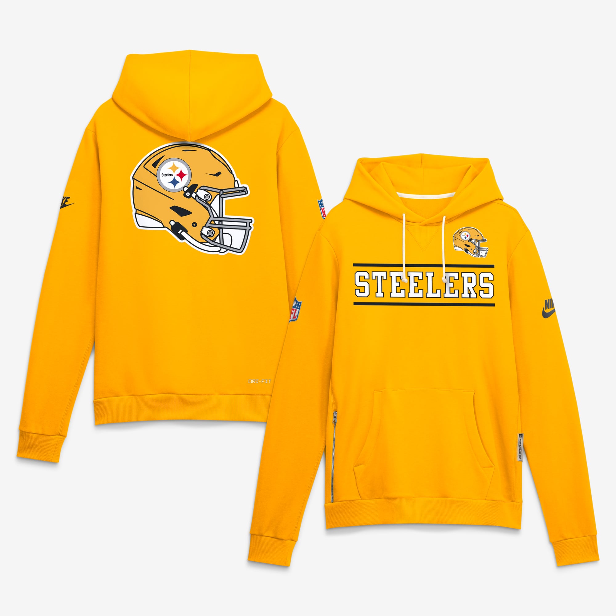 Men's Nike Gold Pittsburgh Steelers Standard Issue Replay Officials Alternate Dri-FIT Hoodie
