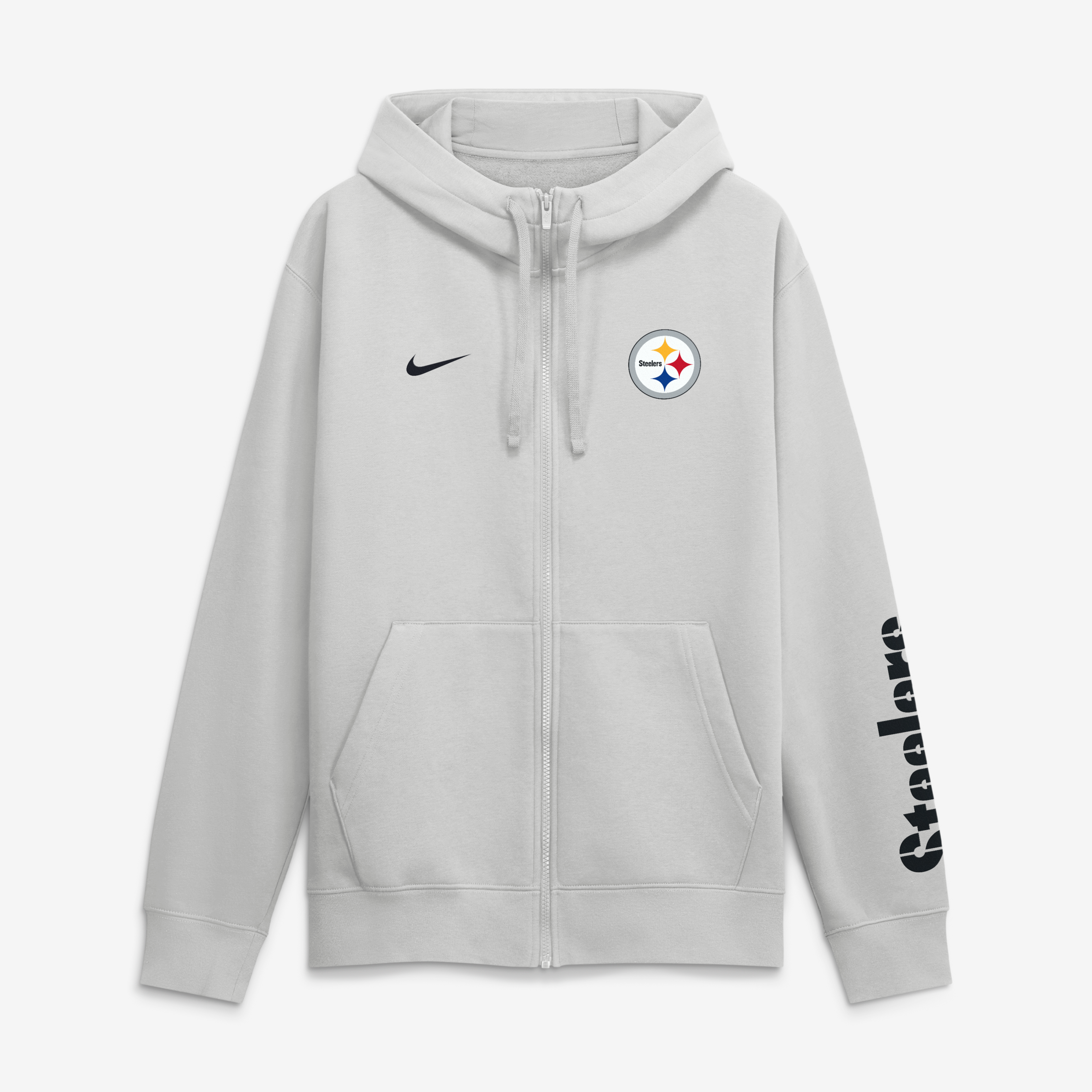 Men's Nike Gray Pittsburgh Steelers Primetime Club Full-Zip Hoodie