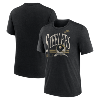 Pittsburgh Steelers Nike Rewind Tri-Blend T-Shirt - Heather Black