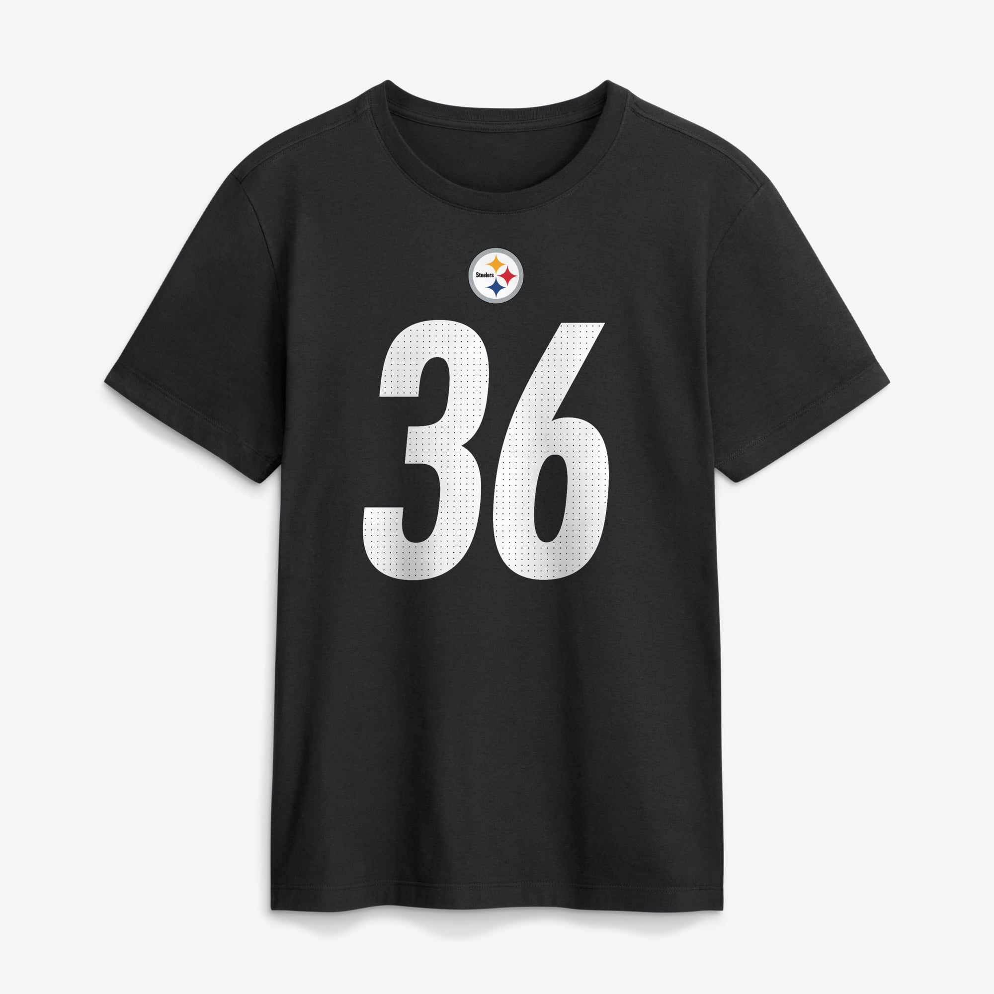 T-shirt Nike pour homme, noir, avec le nom et numéro retirés de Jerome Bettis, des Steelers Pittsburgh.