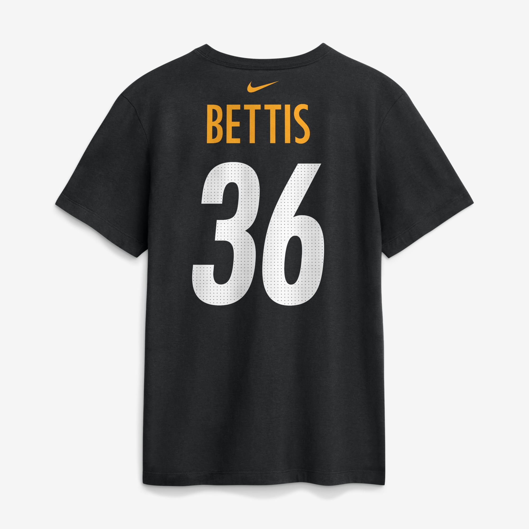 T-shirt Nike pour homme, noir, avec le nom et numéro retirés de Jerome Bettis, des Steelers Pittsburgh.