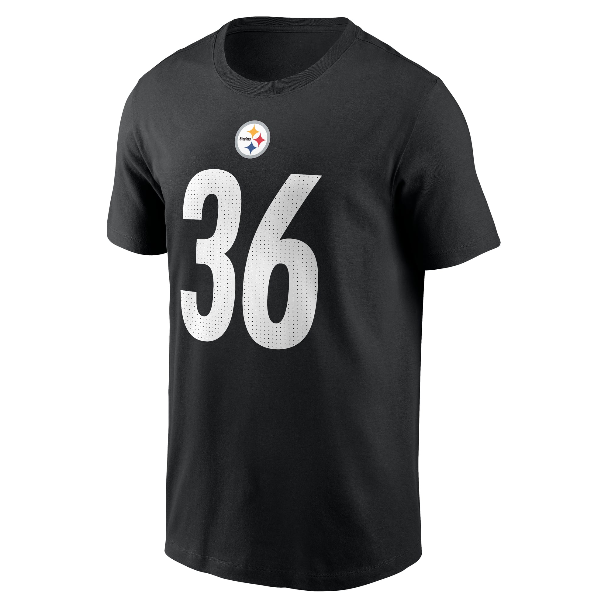T-shirt Nike pour homme, noir, avec le nom et numéro retirés de Jerome Bettis, des Steelers Pittsburgh.
