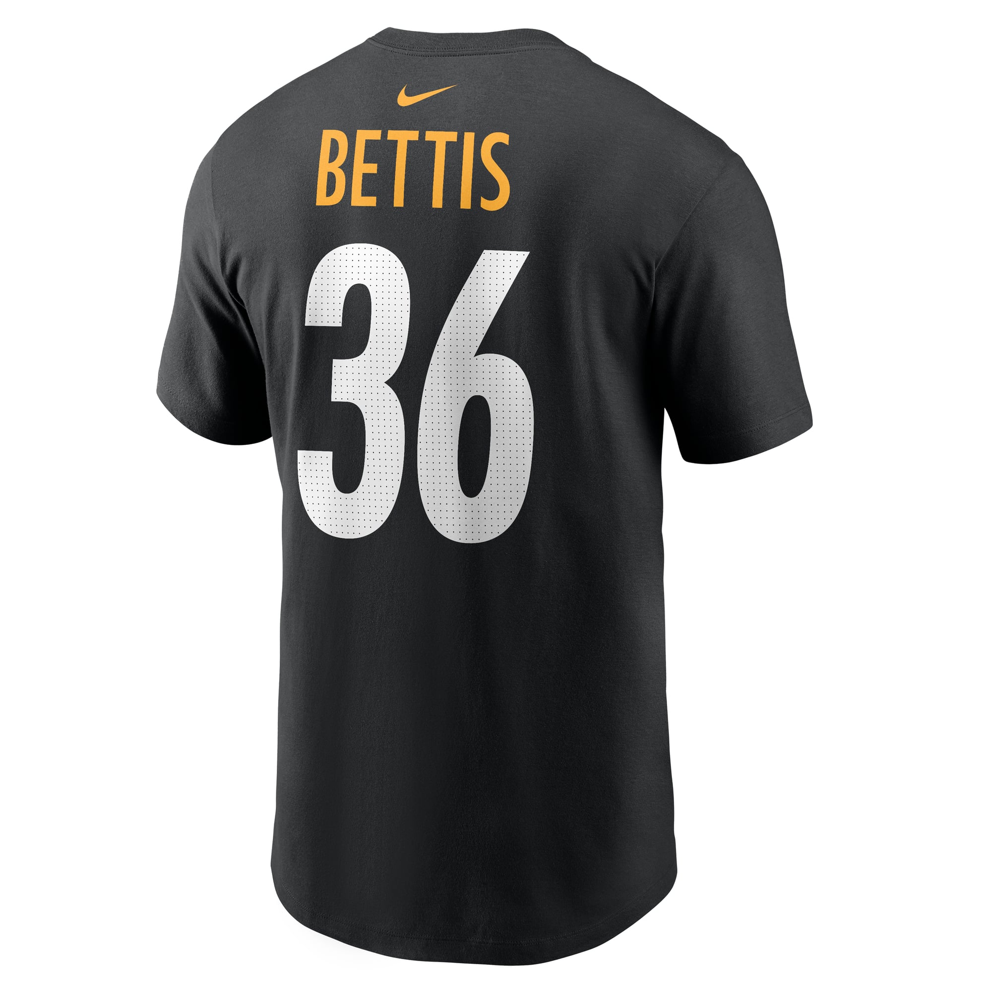 T-shirt Nike pour homme, noir, avec le nom et numéro retirés de Jerome Bettis, des Steelers Pittsburgh.