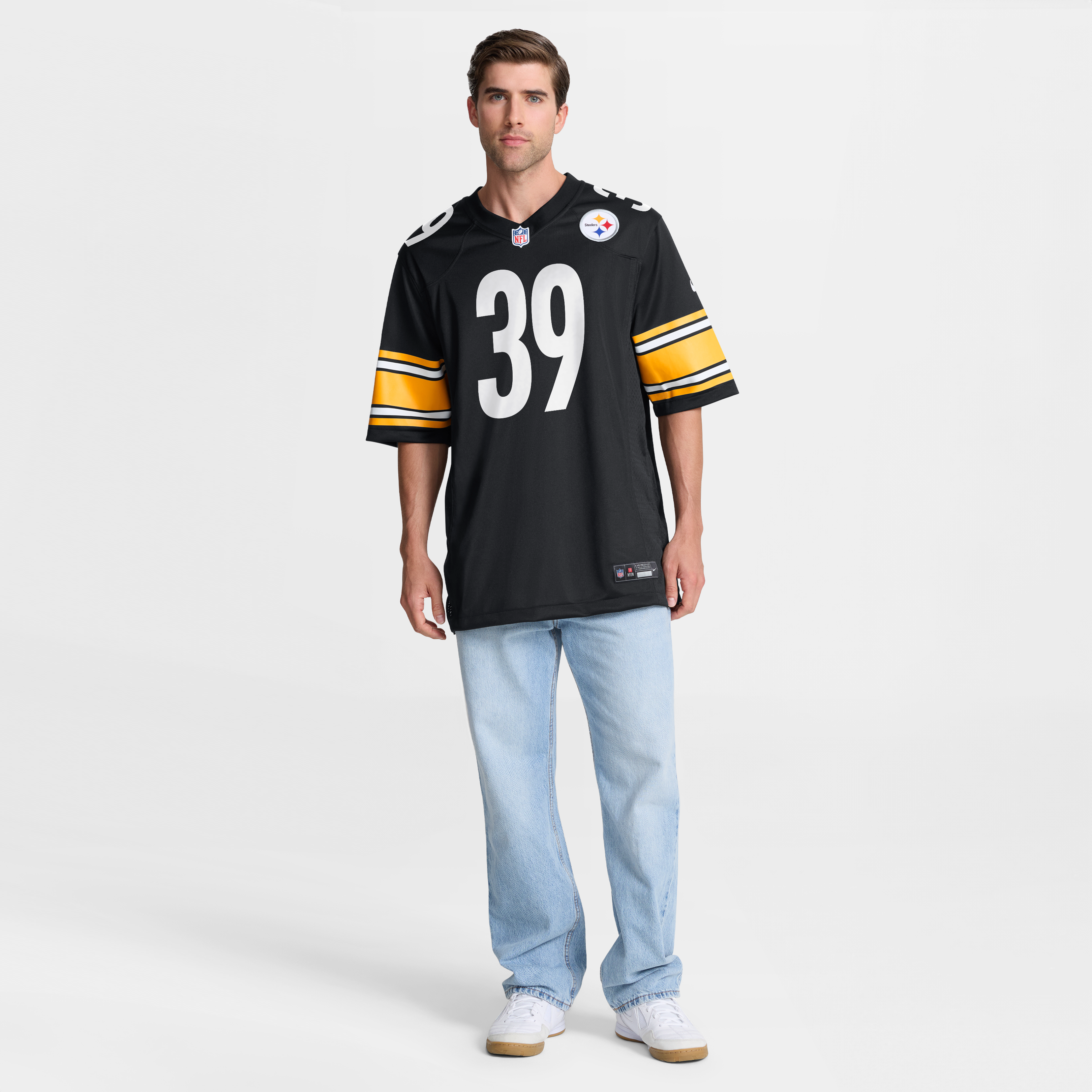 Men's Nike Malik Harrison Black Pittsburgh Steelers Team Game Jersey