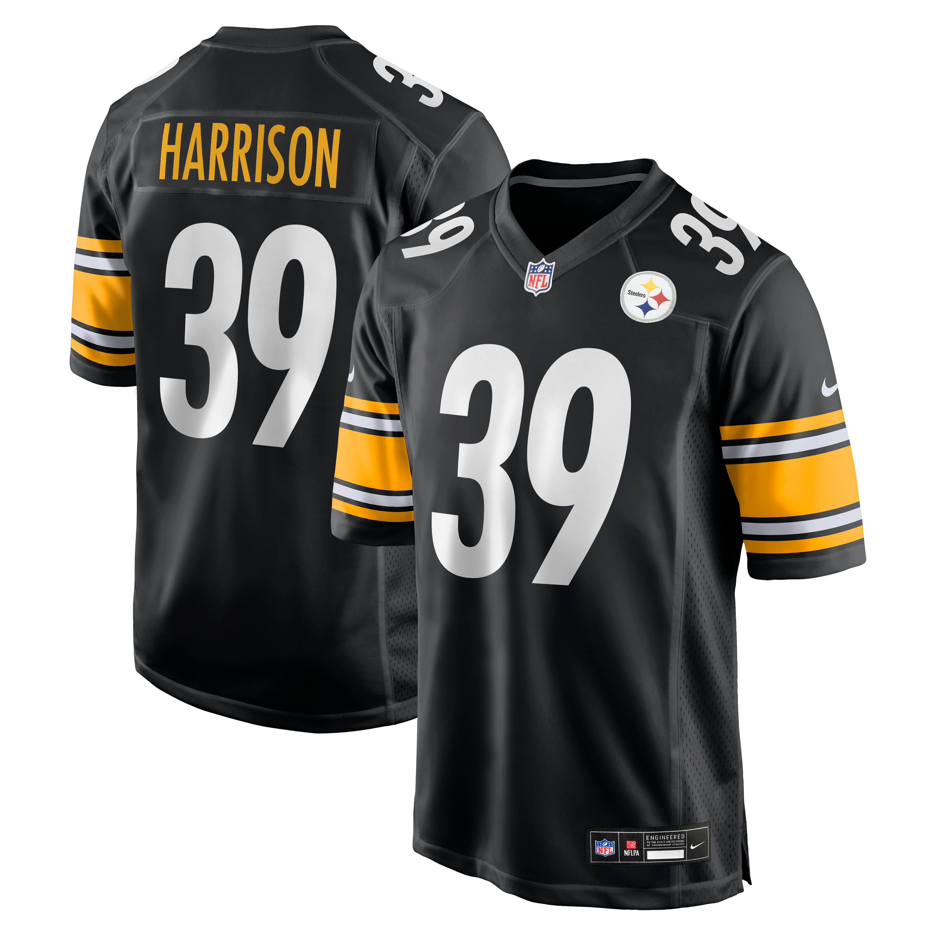 Men's Nike Malik Harrison Black Pittsburgh Steelers Team Game Jersey