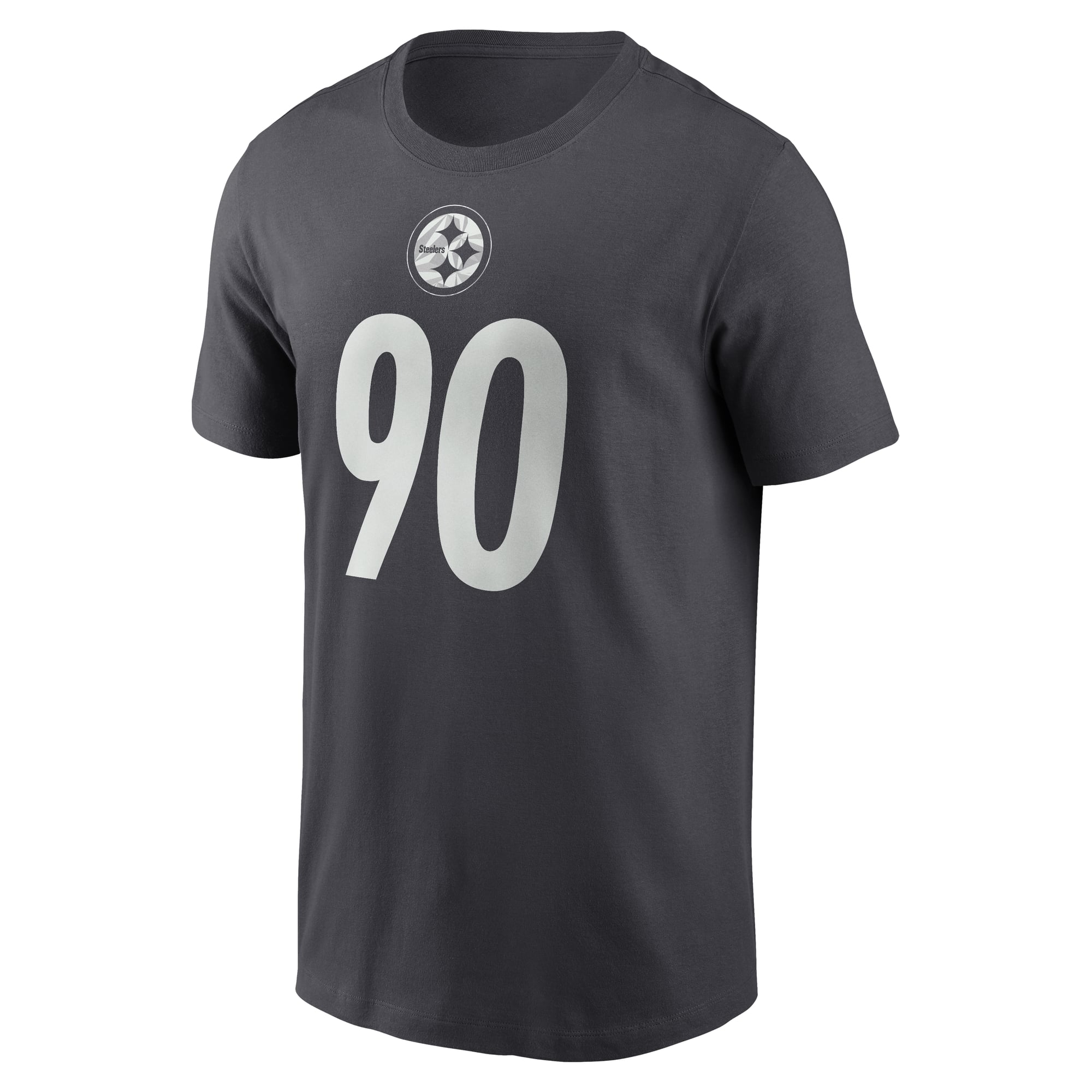 T-shirt Nike T.J. Watt anthracite Pittsburgh Steelers pour homme, avec nom et numéro