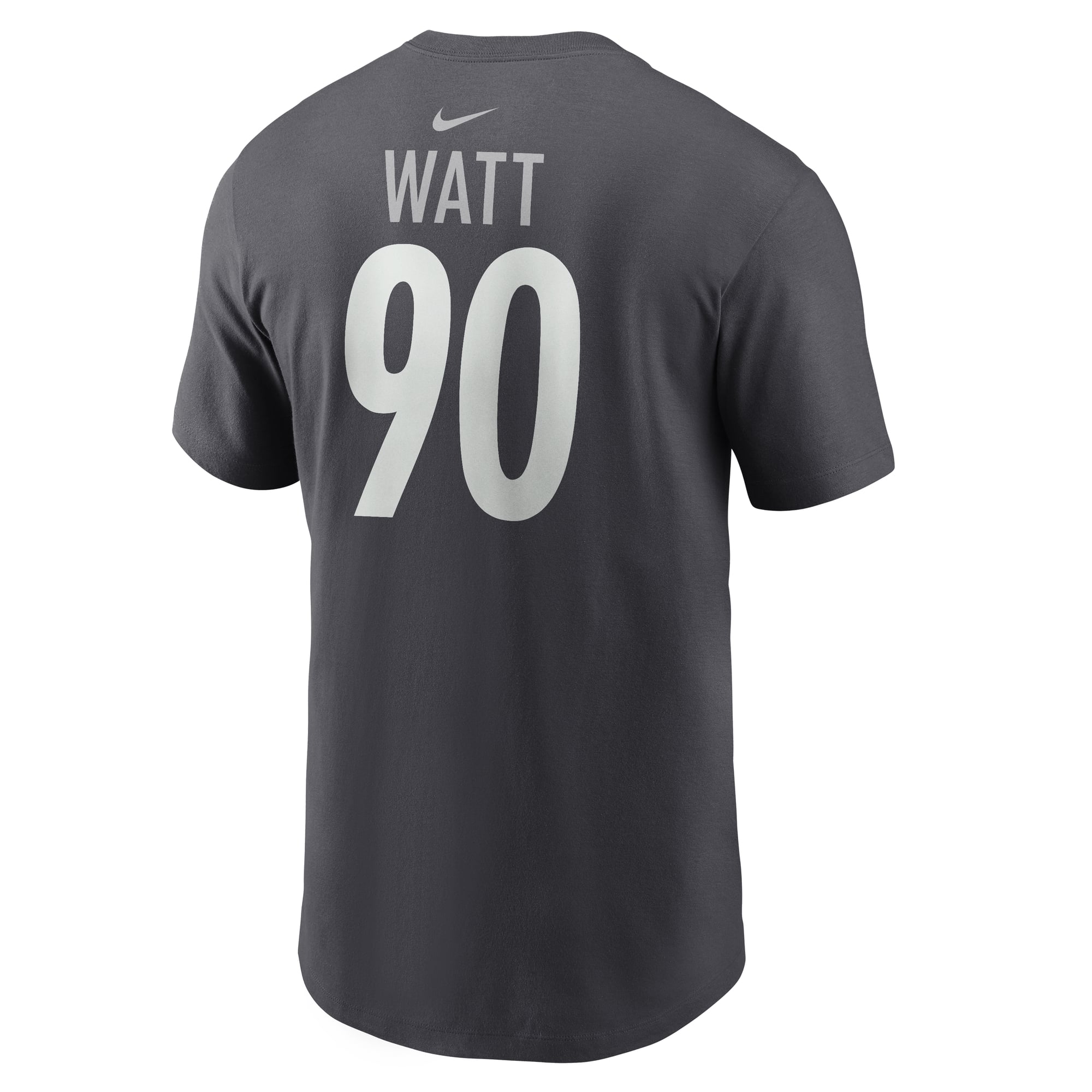 T-shirt Nike T.J. Watt anthracite Pittsburgh Steelers pour homme, avec nom et numéro
