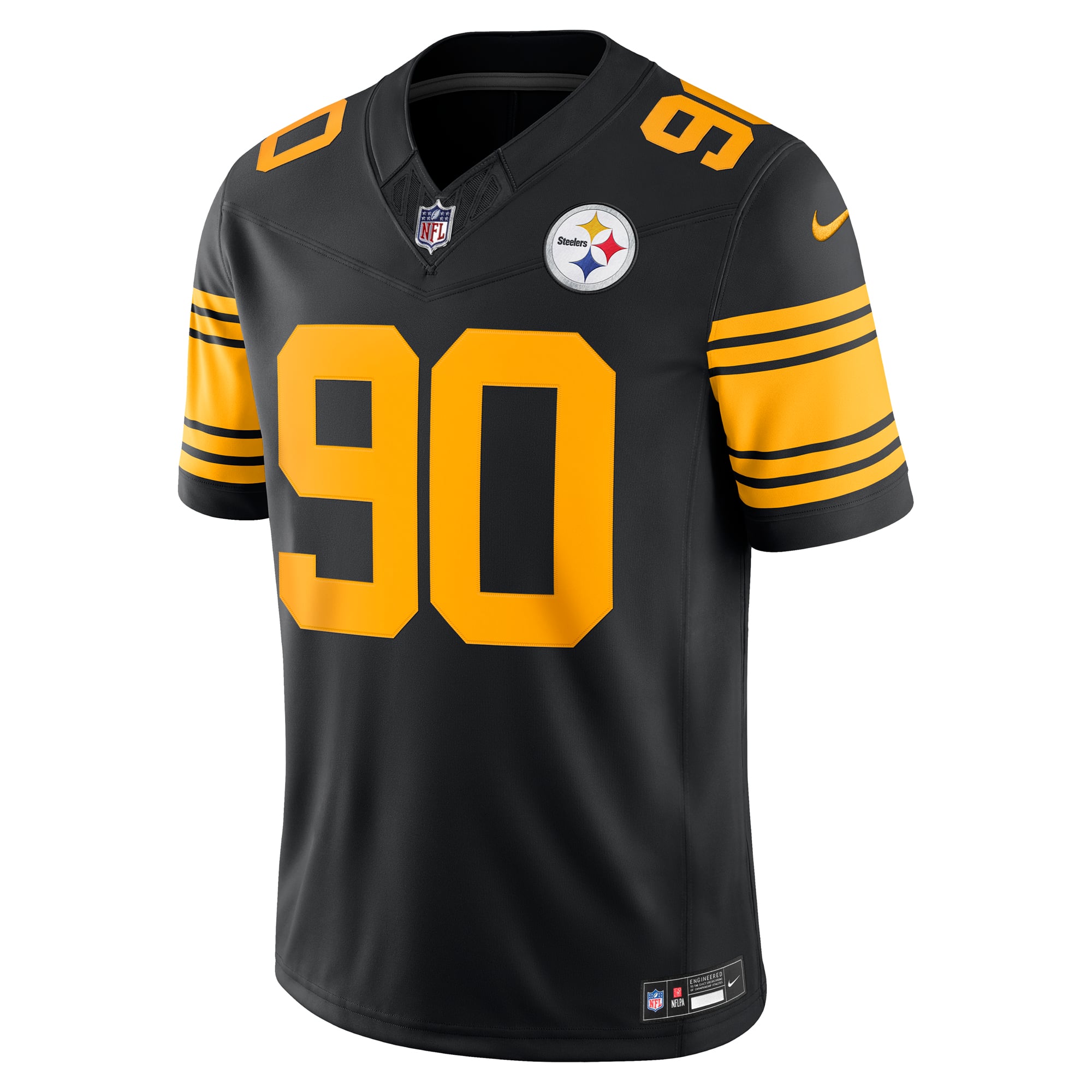 Men's Nike T.J. Watt Black Pittsburgh Steelers Alternate Vapor F.U.S.E. Stitched Limited Jersey