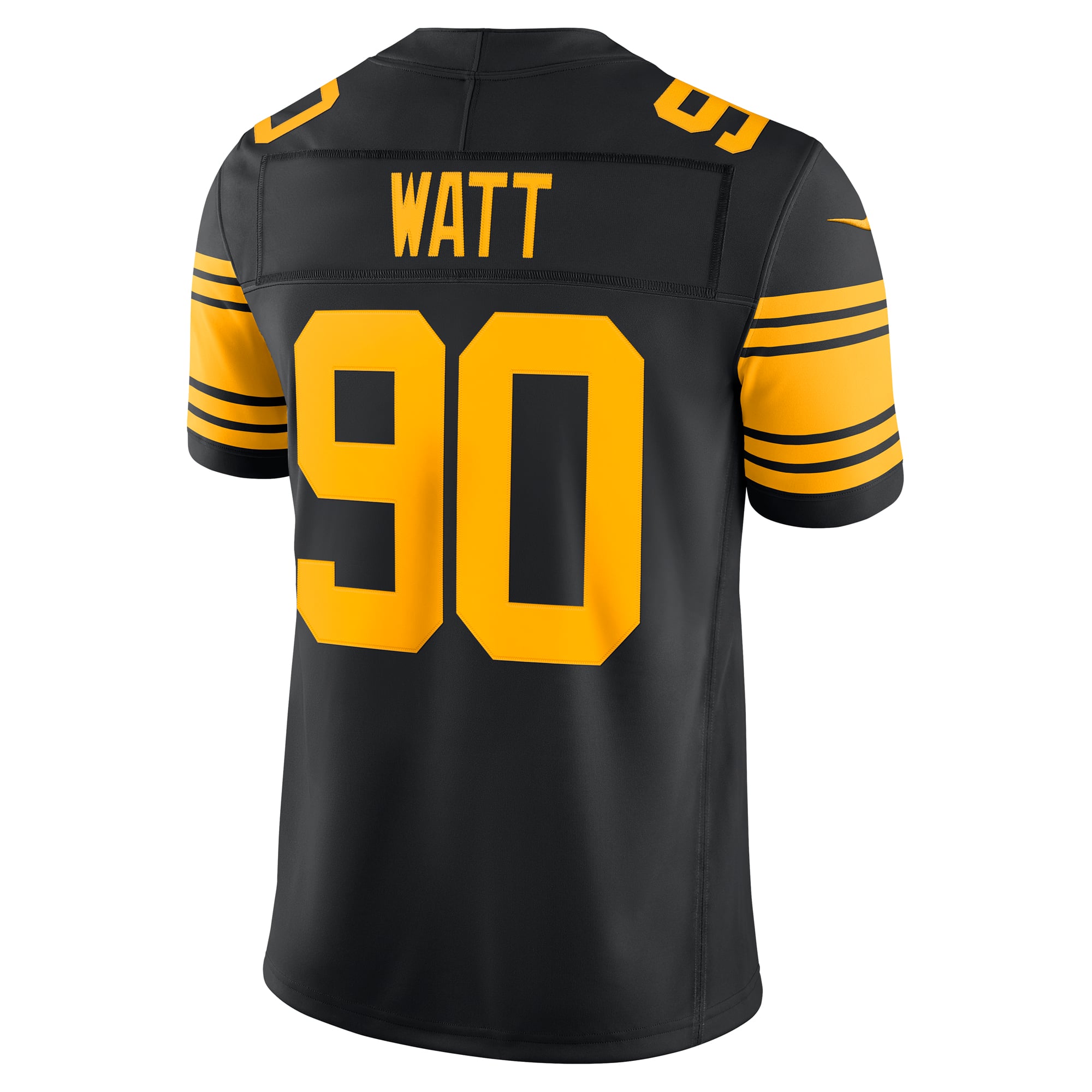 Men's Nike T.J. Watt Black Pittsburgh Steelers Alternate Vapor F.U.S.E. Stitched Limited Jersey