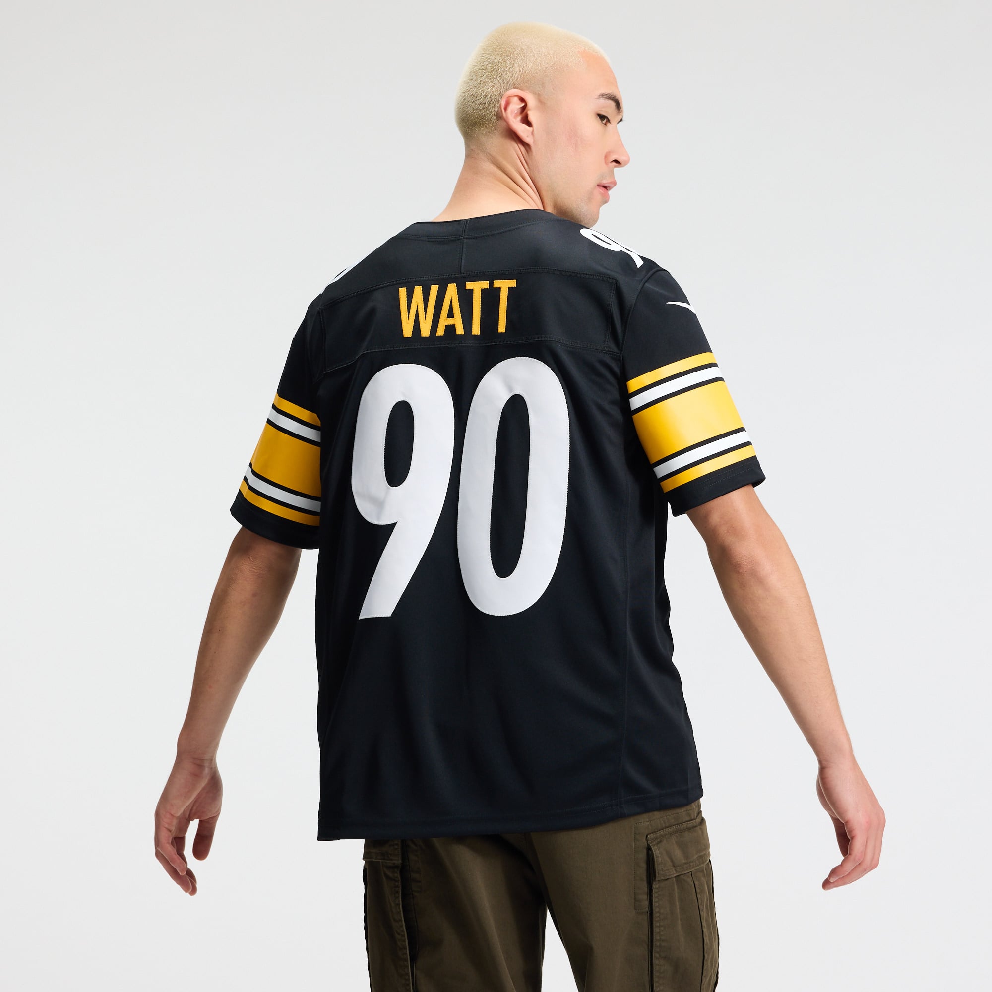Men's Nike T.J. Watt Black Pittsburgh Steelers Team Vapor F.U.S.E. Stitched Limited Jersey