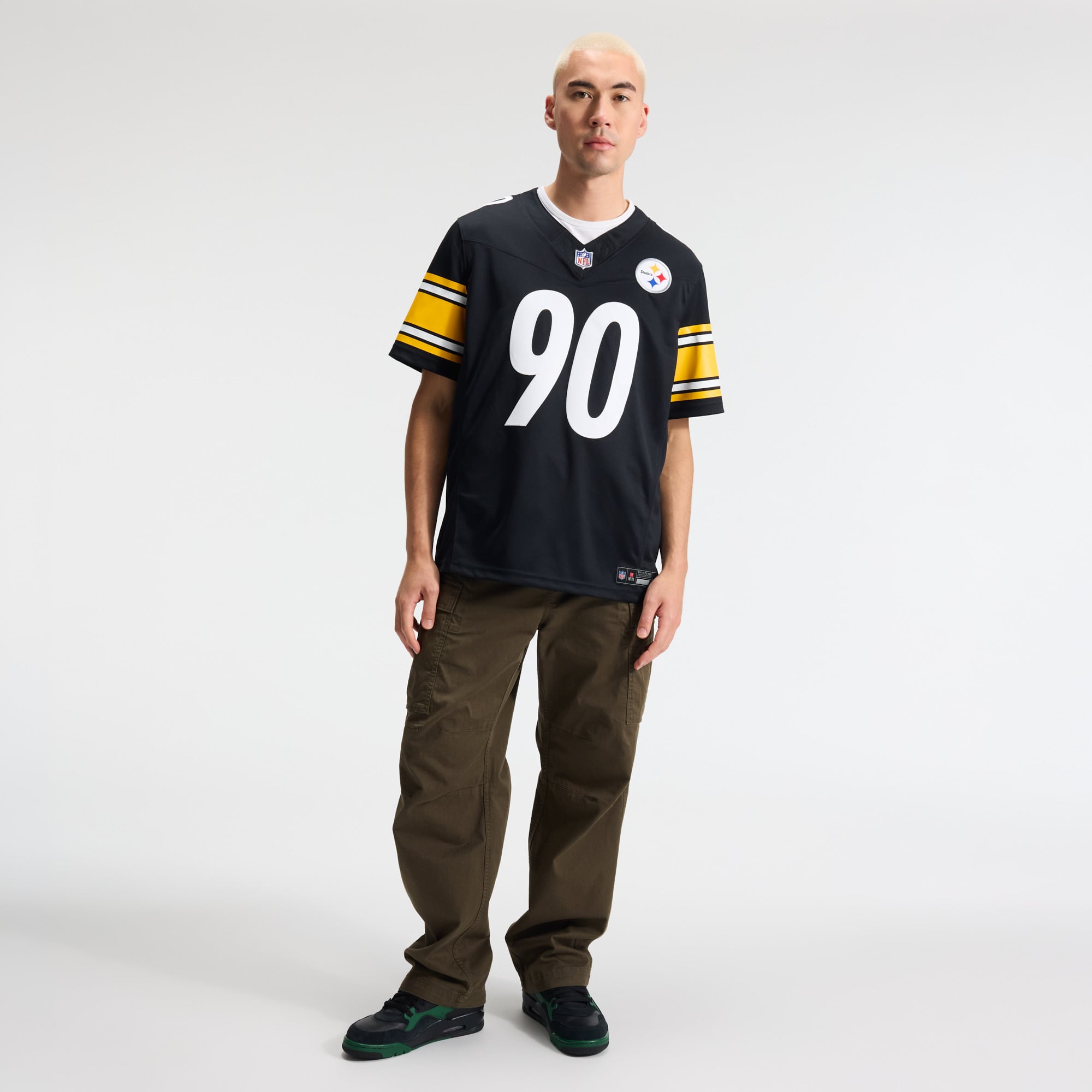 Men's Nike T.J. Watt Black Pittsburgh Steelers Team Vapor F.U.S.E. Stitched Limited Jersey