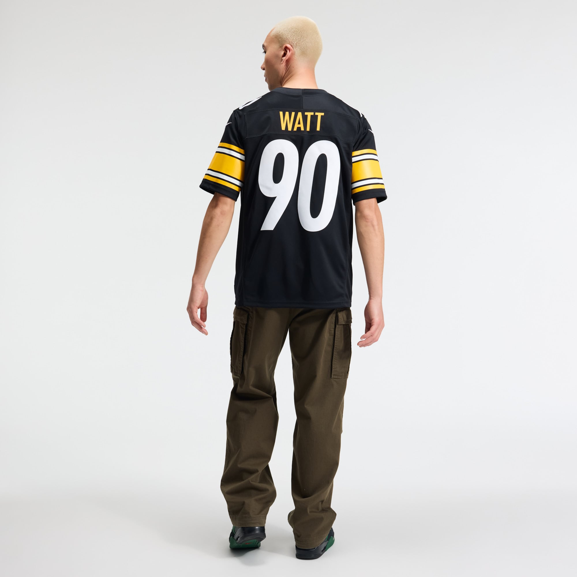 Men's Nike T.J. Watt Black Pittsburgh Steelers Team Vapor F.U.S.E. Stitched Limited Jersey