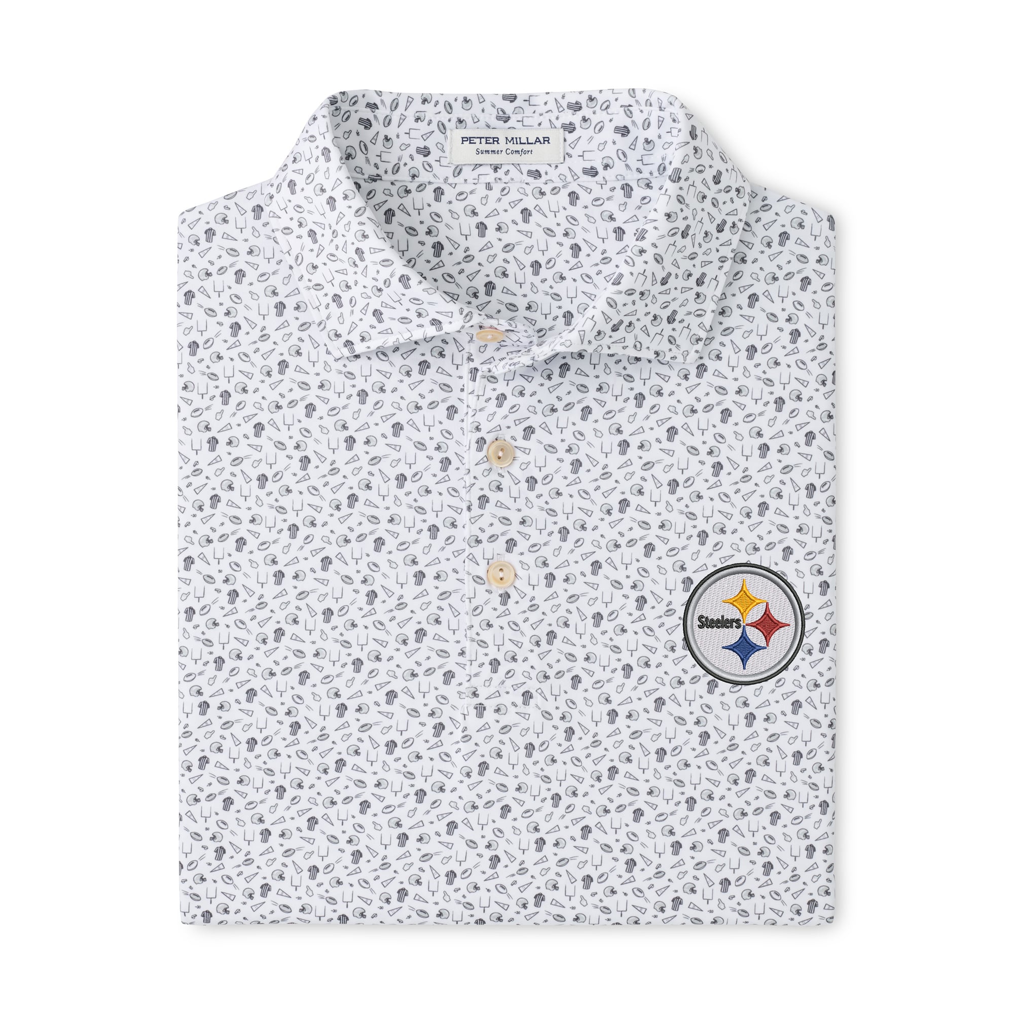 Polo de performance Peter Millar gris Pittsburgh Steelers pour homme