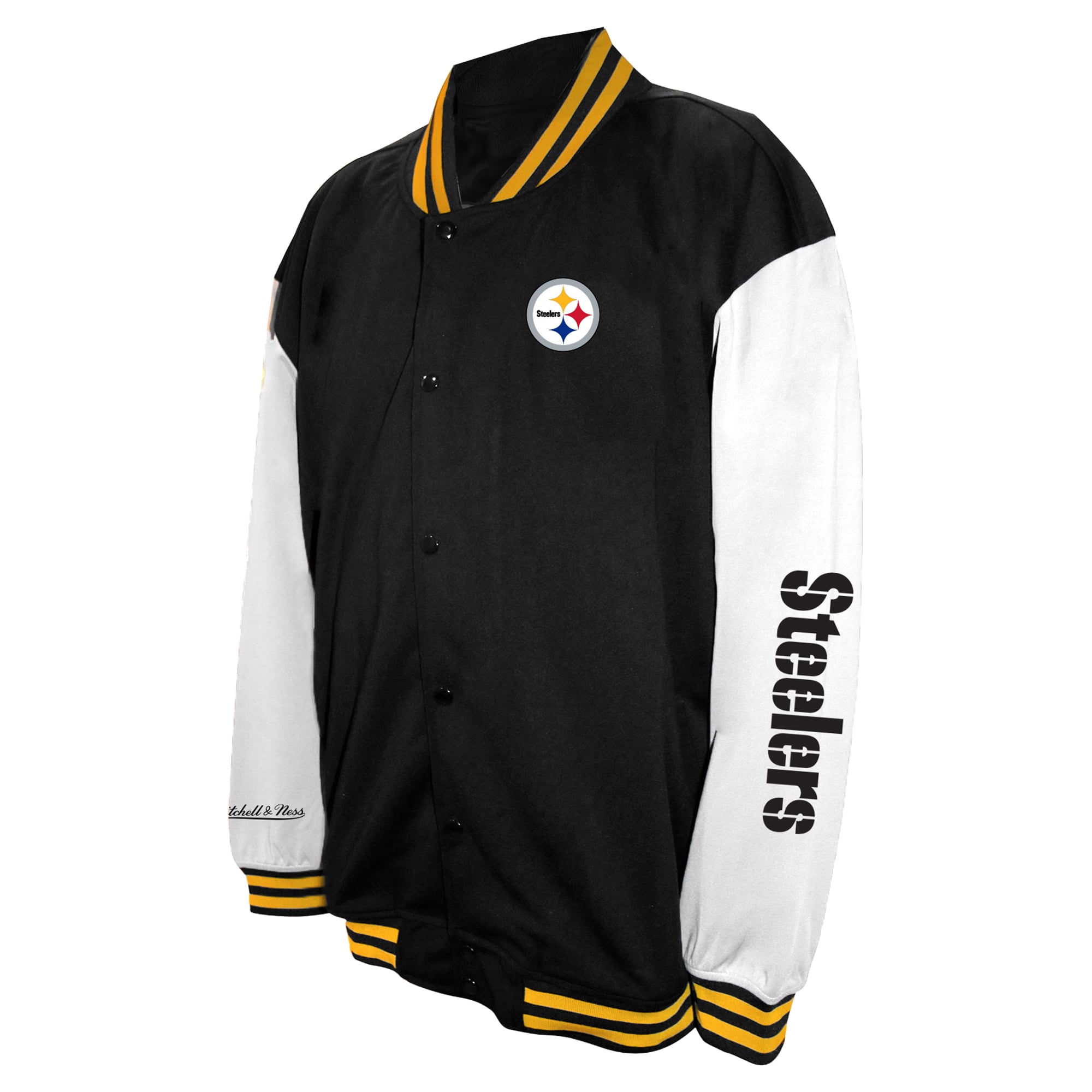 Men's Profile  Black Pittsburgh Steelers Big & Tall Full-Snap Varsity Jacket