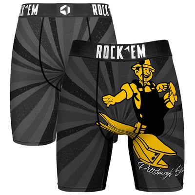  Pittsburgh Steelers Rock Em Throwback Swirl Boxer Briefs - Black