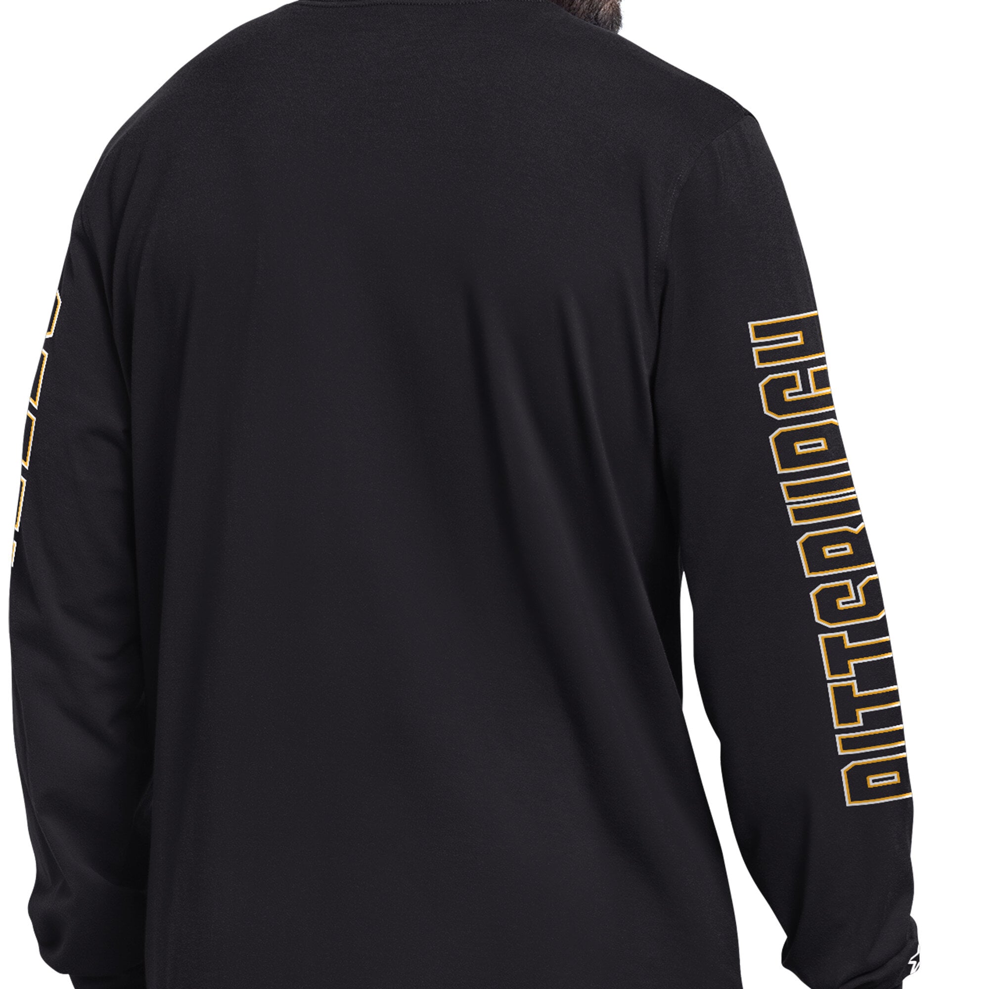 Men's Starter Black Pittsburgh Steelers Clutch Hit II Long-Sleeve T-Shirt