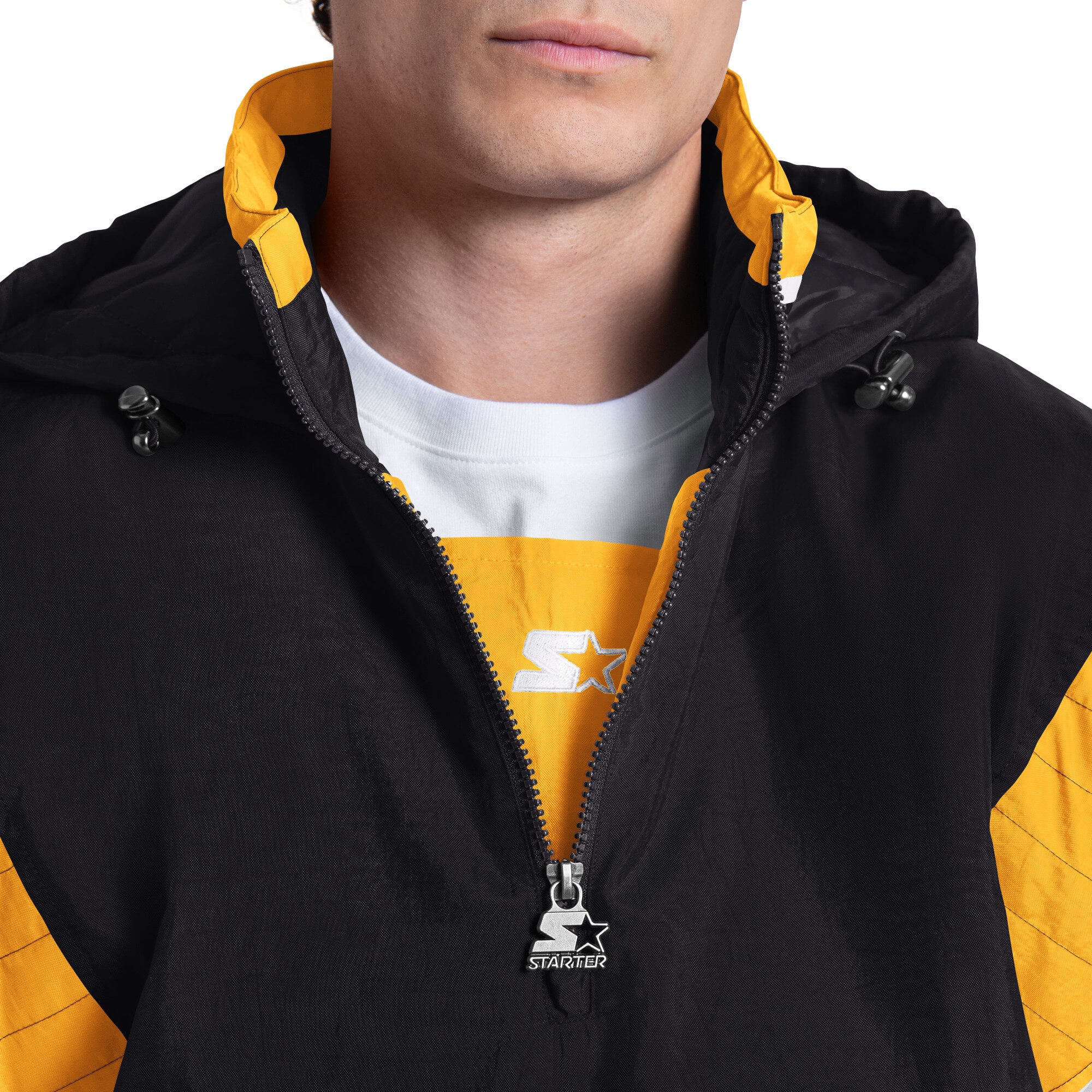 Veste à capuche demi-zip Starter noire Pittsburgh Steelers pour homme