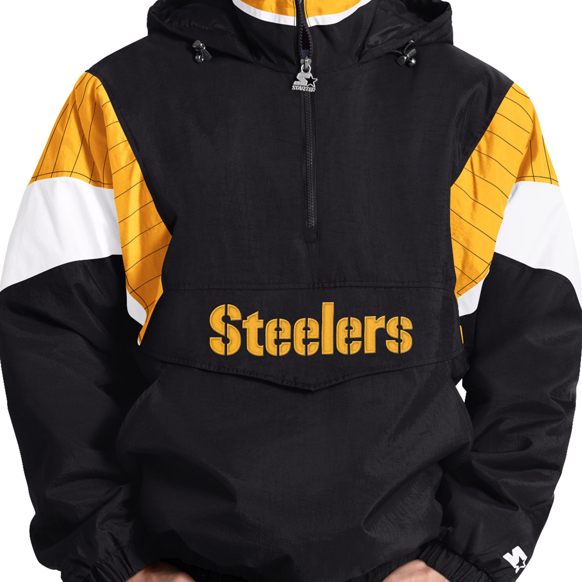 Veste à capuche demi-zip Starter noire Pittsburgh Steelers pour homme