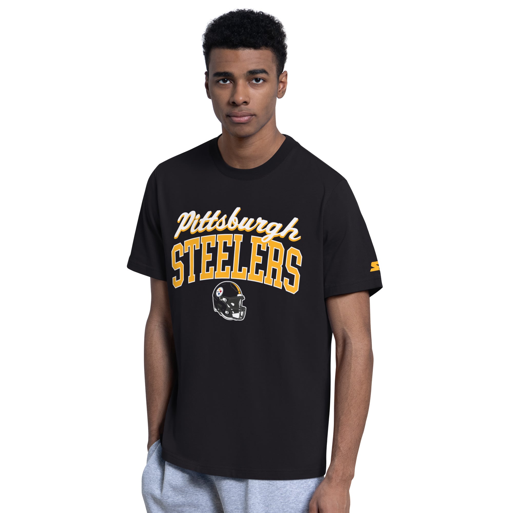 Ensemble t-shirt et sweat à capuche Starter noir pour homme avec logo des Steelers de Pittsburgh