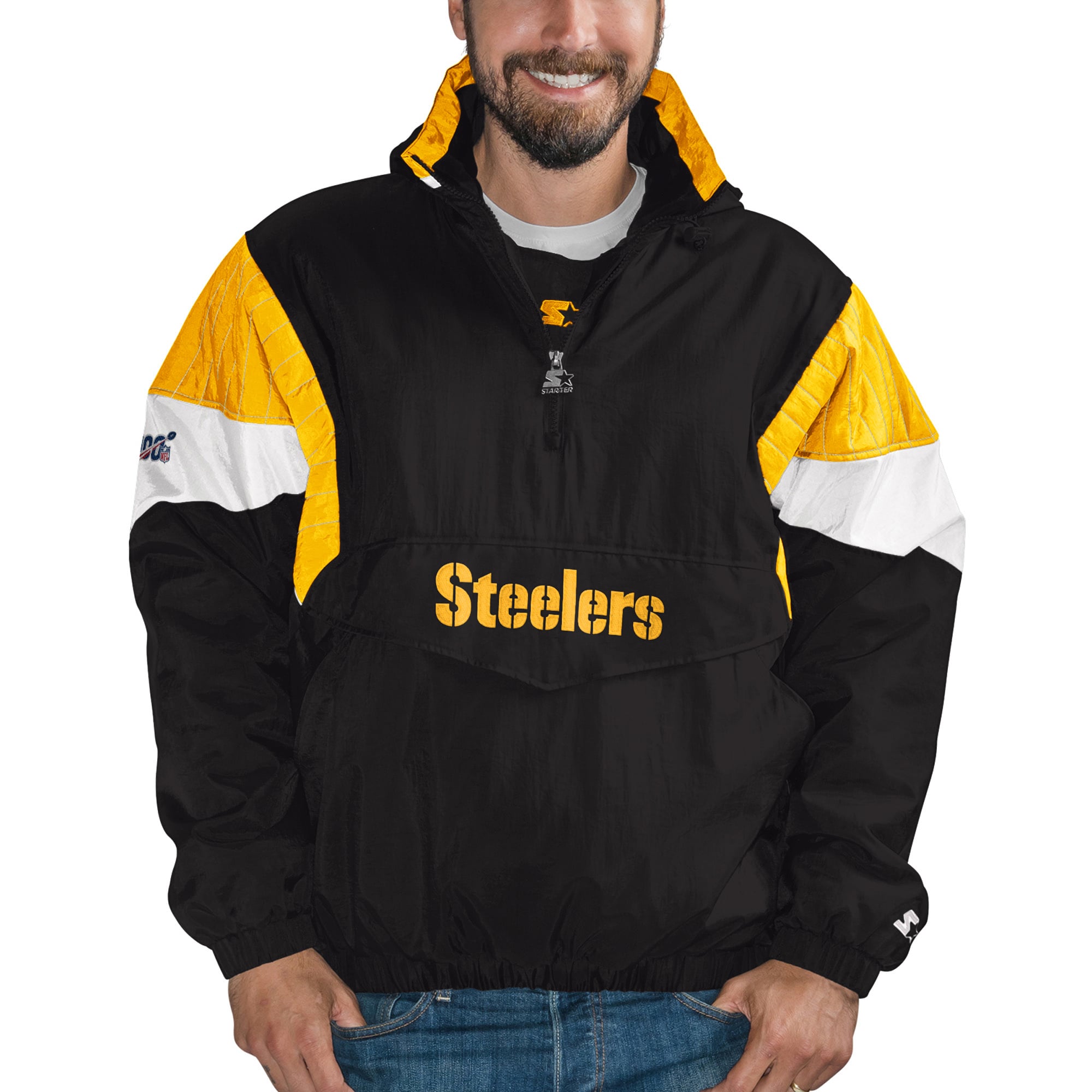 Pittsburgh Steelers Starter NFL 100 Quarter-Zip Breakaway Jacket
