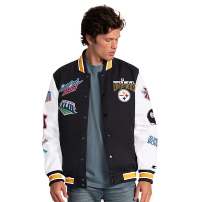Pittsburgh Steelers Starter Playoffs Varsity Full-Snap Jacket - Black
