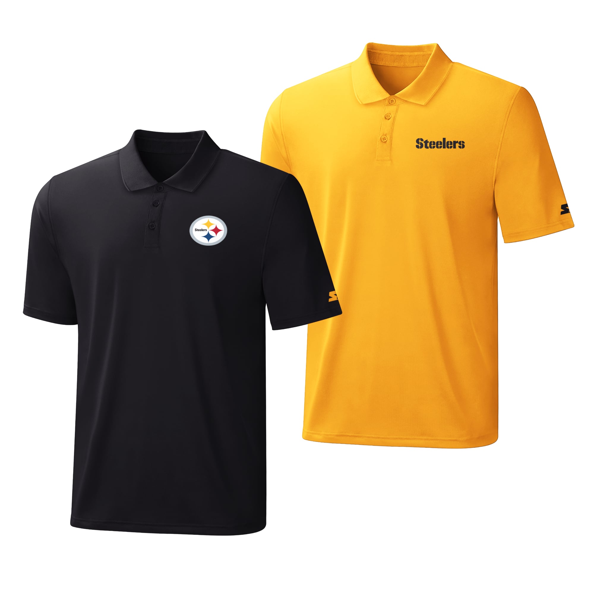 Ensemble de deux polos à logo Pittsburgh Steelers noirs et or Starter pour homme