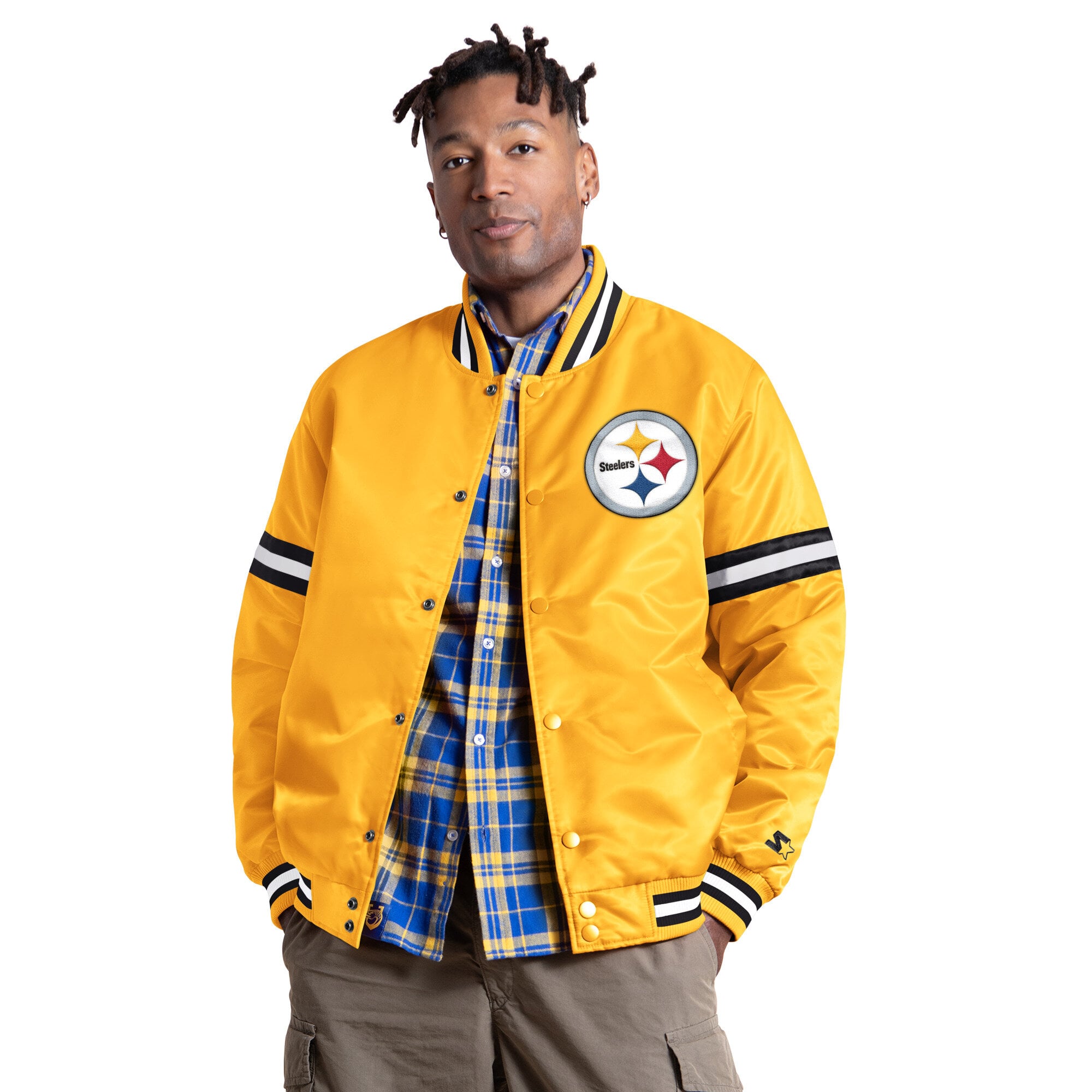 Veste universitaire à boutons-pression Starter Gold Pittsburgh Steelers Courtside II pour homme