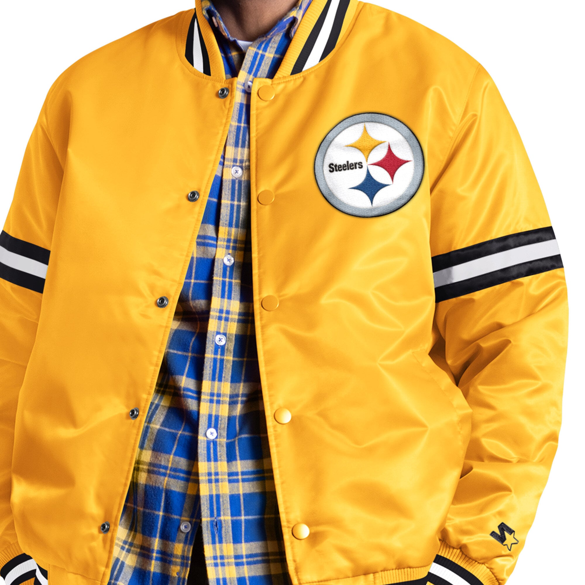 Veste universitaire à boutons-pression Starter Gold Pittsburgh Steelers Courtside II pour homme