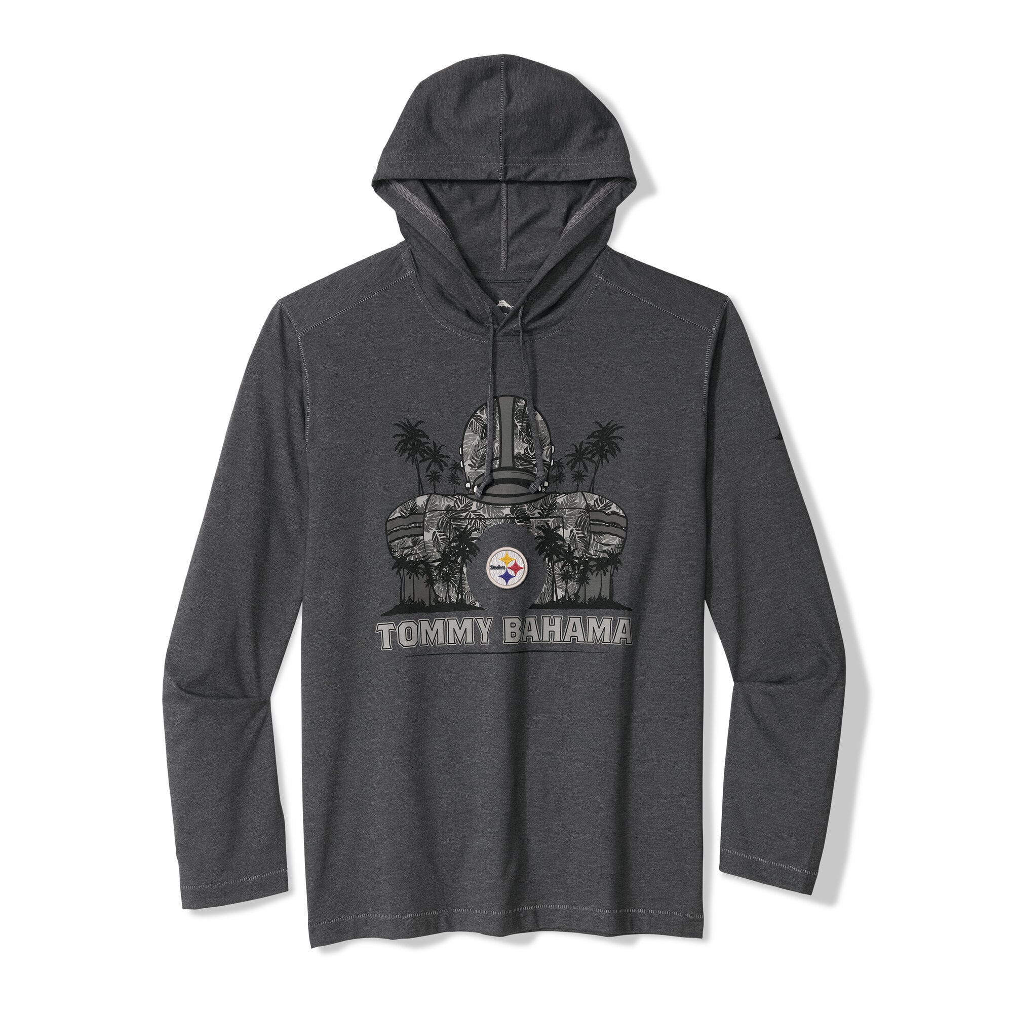 Men's Tommy Bahama Black Pittsburgh Steelers Backfield Bay Pullover Hoodie