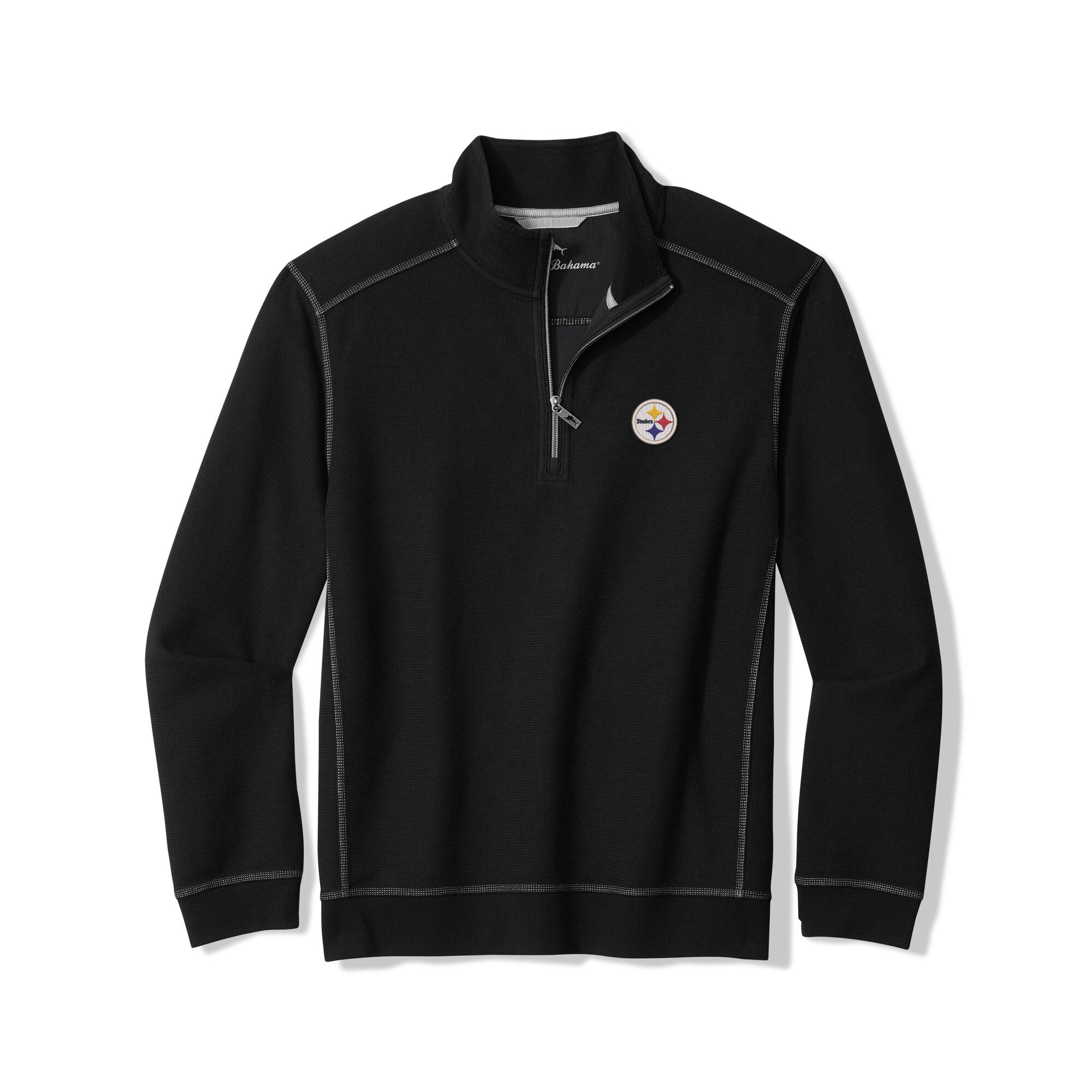 Men's Tommy Bahama Black Pittsburgh Steelers Sport Tobago Half-Zip Pullover