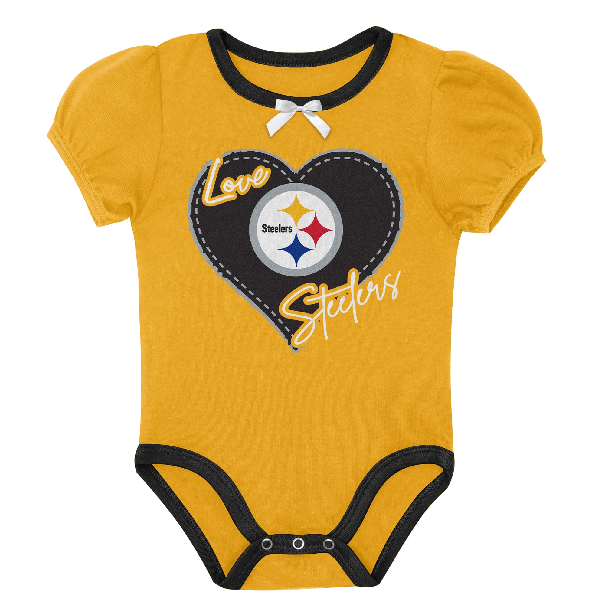 Ensemble body deux pièces Outerstuff noir et or Pittsburgh Steelers Star Power pour nouveau-né nourrisson