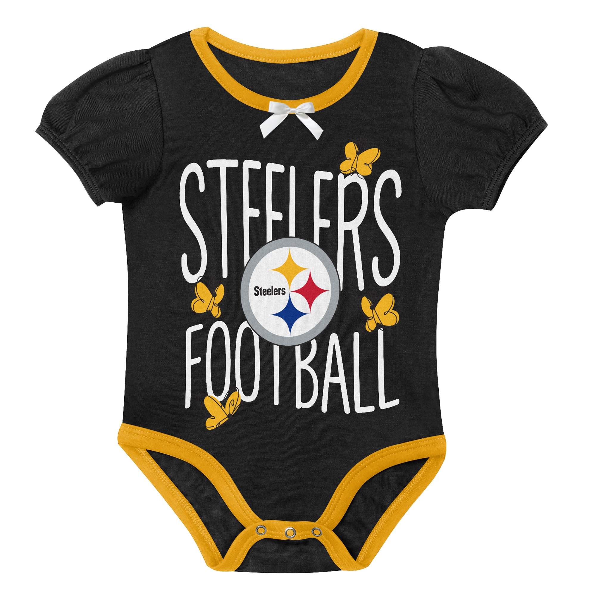 Ensemble body deux pièces Outerstuff noir et or Pittsburgh Steelers Star Power pour nouveau-né nourrisson