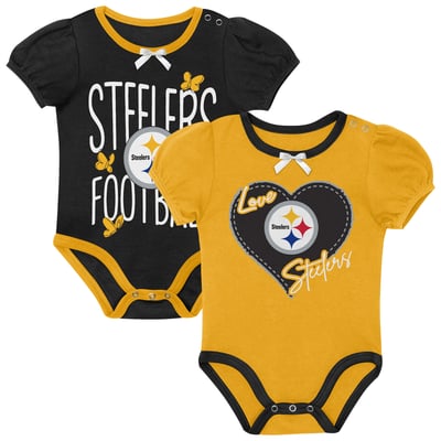 Pittsburgh Steelers Outerstuff Newborn & Infant Star Power Two-Piece Bodysuit Set - Black/Gold