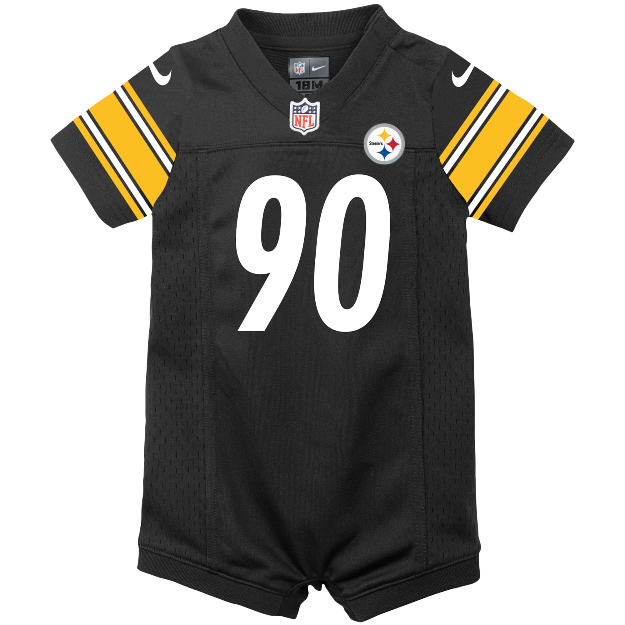 Newborn Nike T.J. Watt Black Pittsburgh Steelers Romper Game Jersey