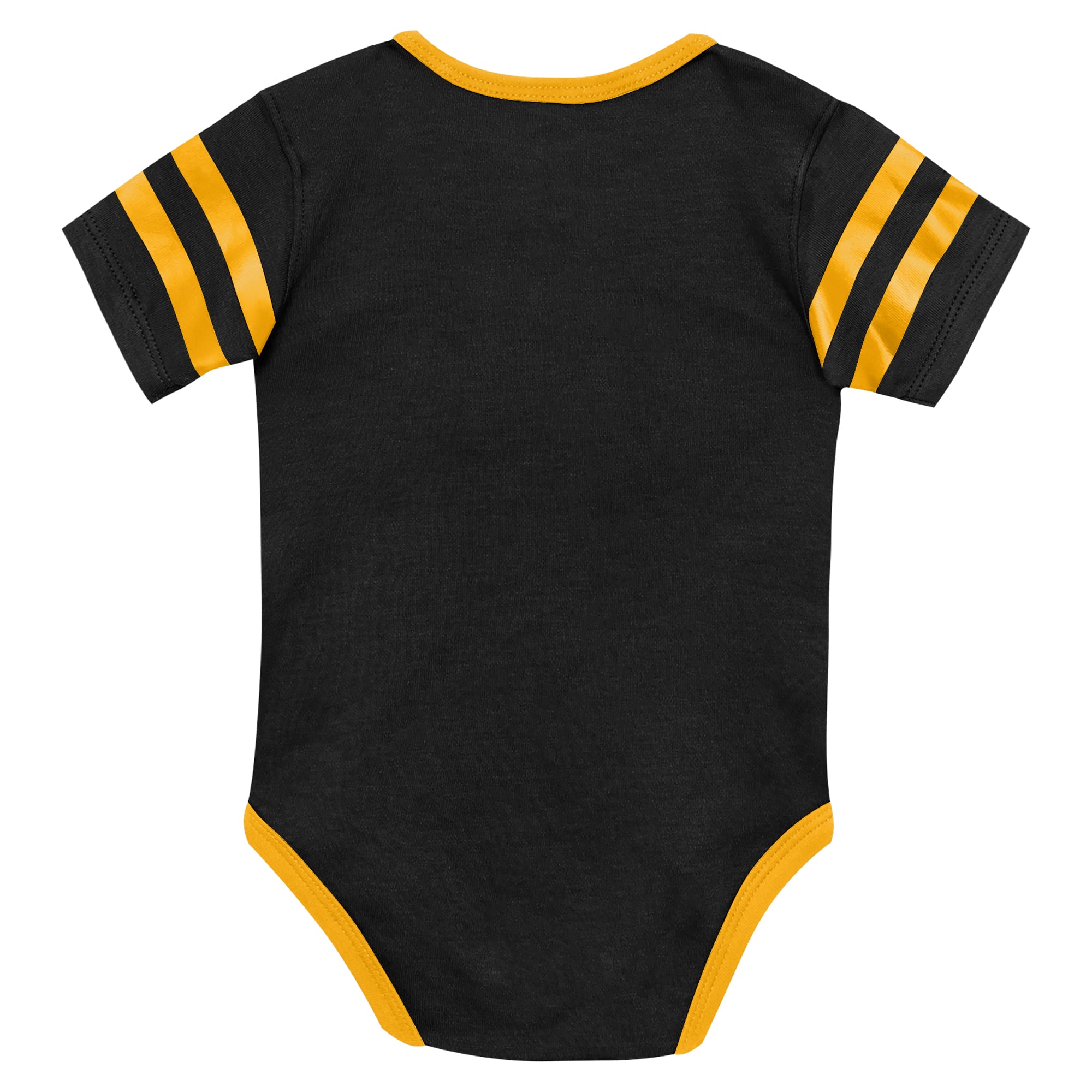 Ensemble body, bavoir et bonnet à revers Pittsburgh Steelers Pint Prodigy noir pour nouveau-né Outerstuff