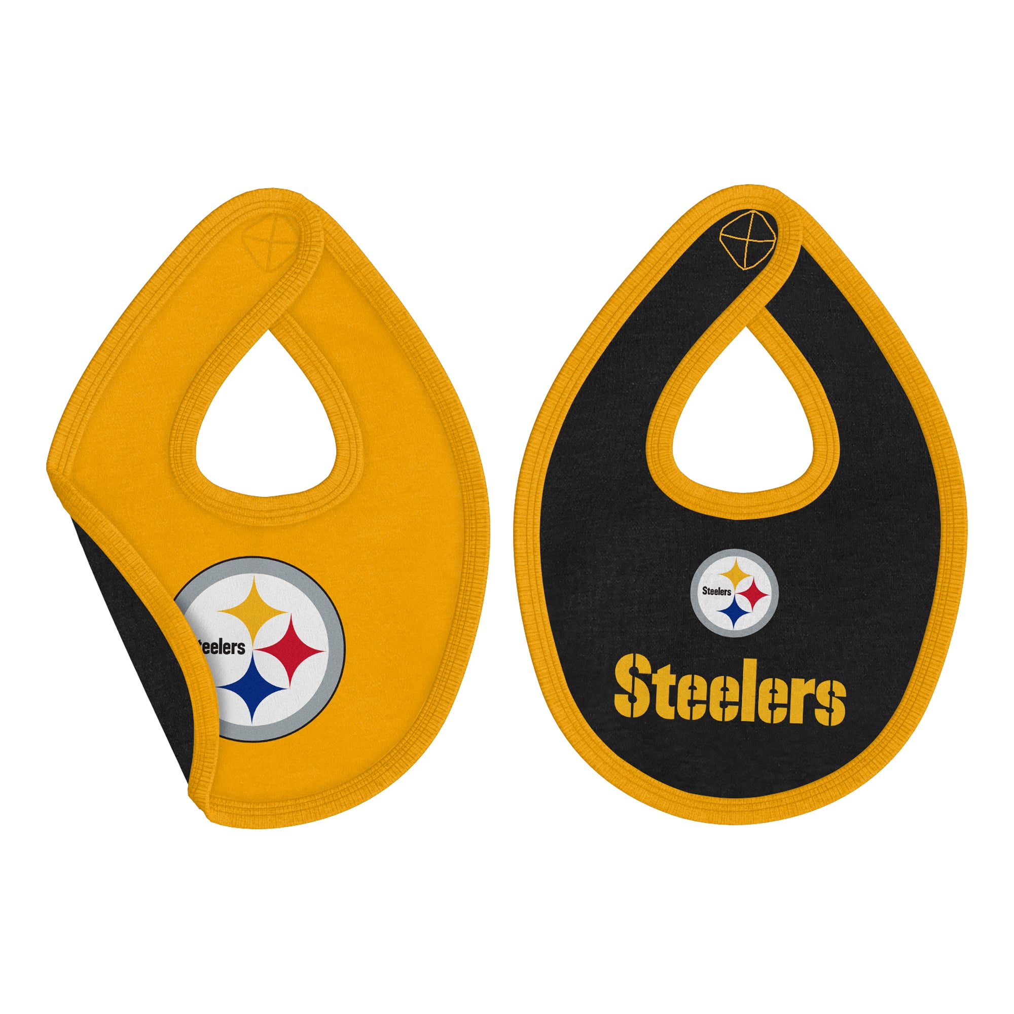Ensemble body, bavoir et bonnet à revers Pittsburgh Steelers Pint Prodigy noir pour nouveau-né Outerstuff