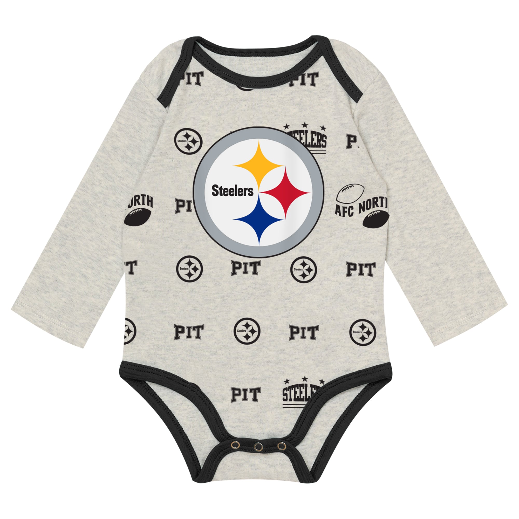 Ensemble pantalon et bonnet 3 pièces pour nouveau-né Outerstuff Heather Gray Pittsburgh Steelers Huddles & Giggles