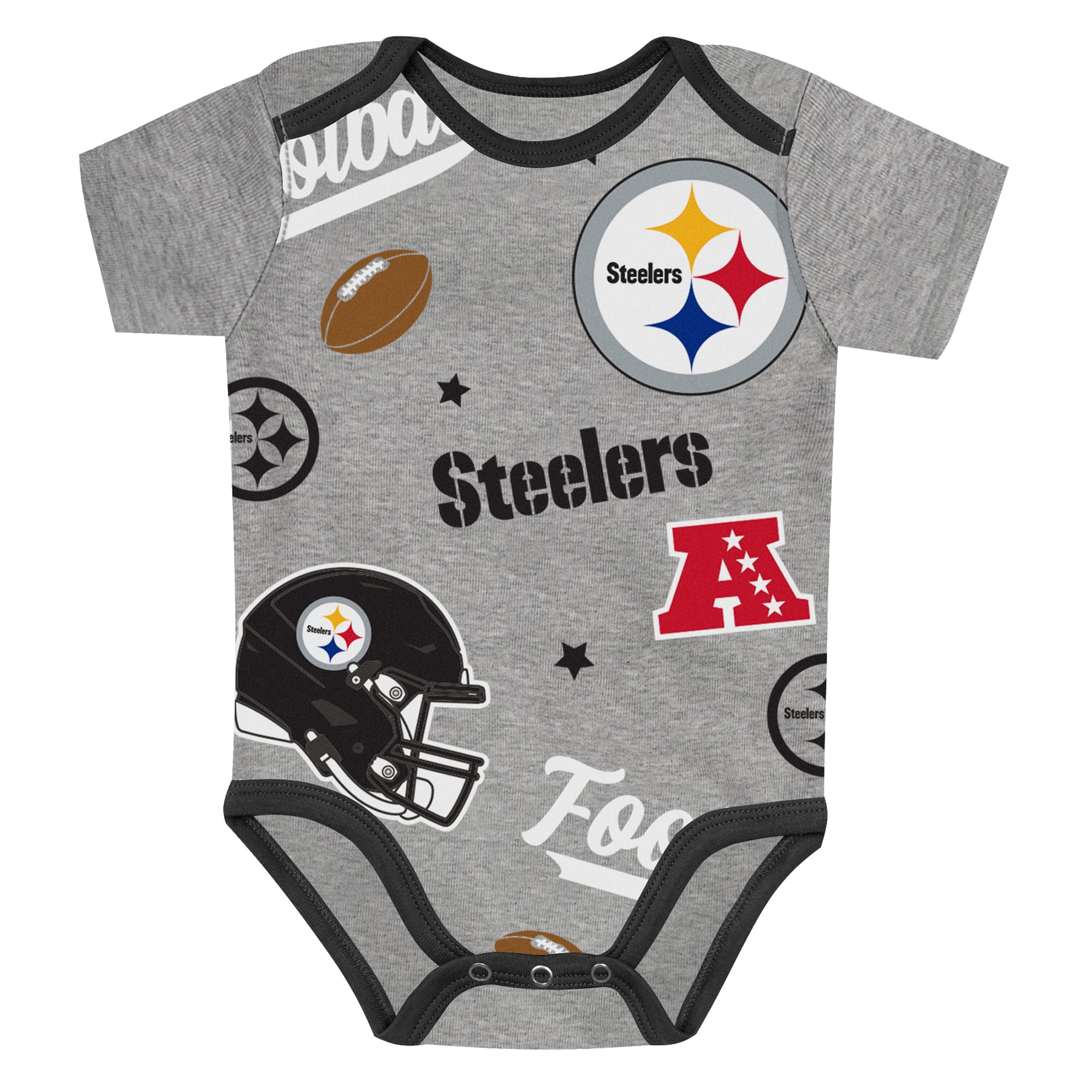 Newborn Outerstuff Pittsburgh Steelers First Round Pick Three-Piece Bodysuit Set