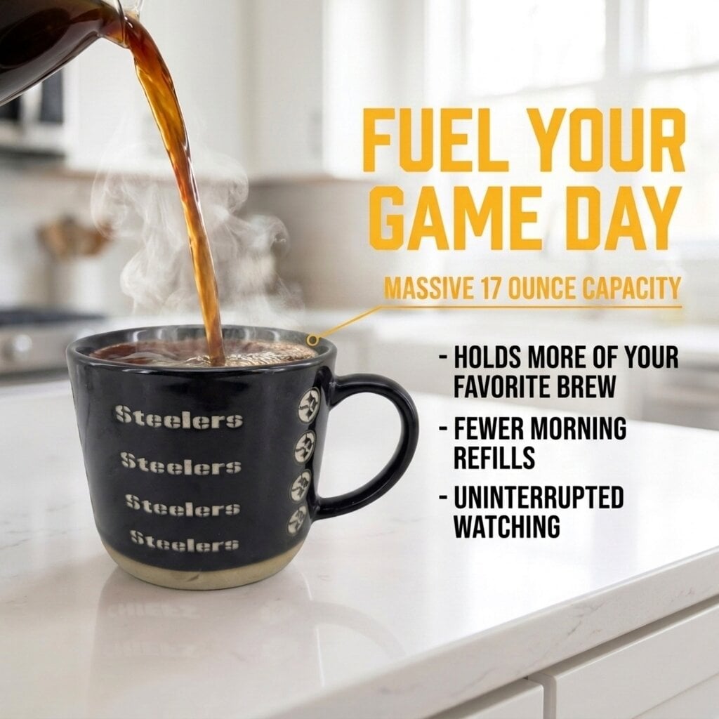 Mug Pegasus Pittsburgh Steelers 17 oz, logo ton sur ton, finition sablée