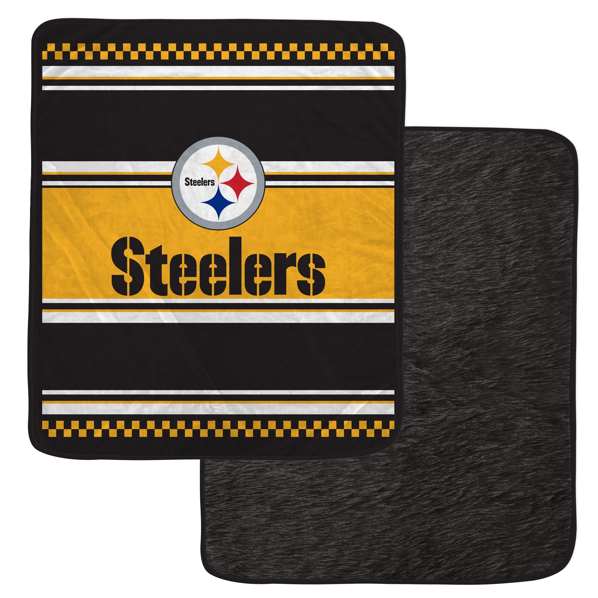 Couverture en fausse fourrure à carreaux Pegasus Pittsburgh Steelers 60" x 70"