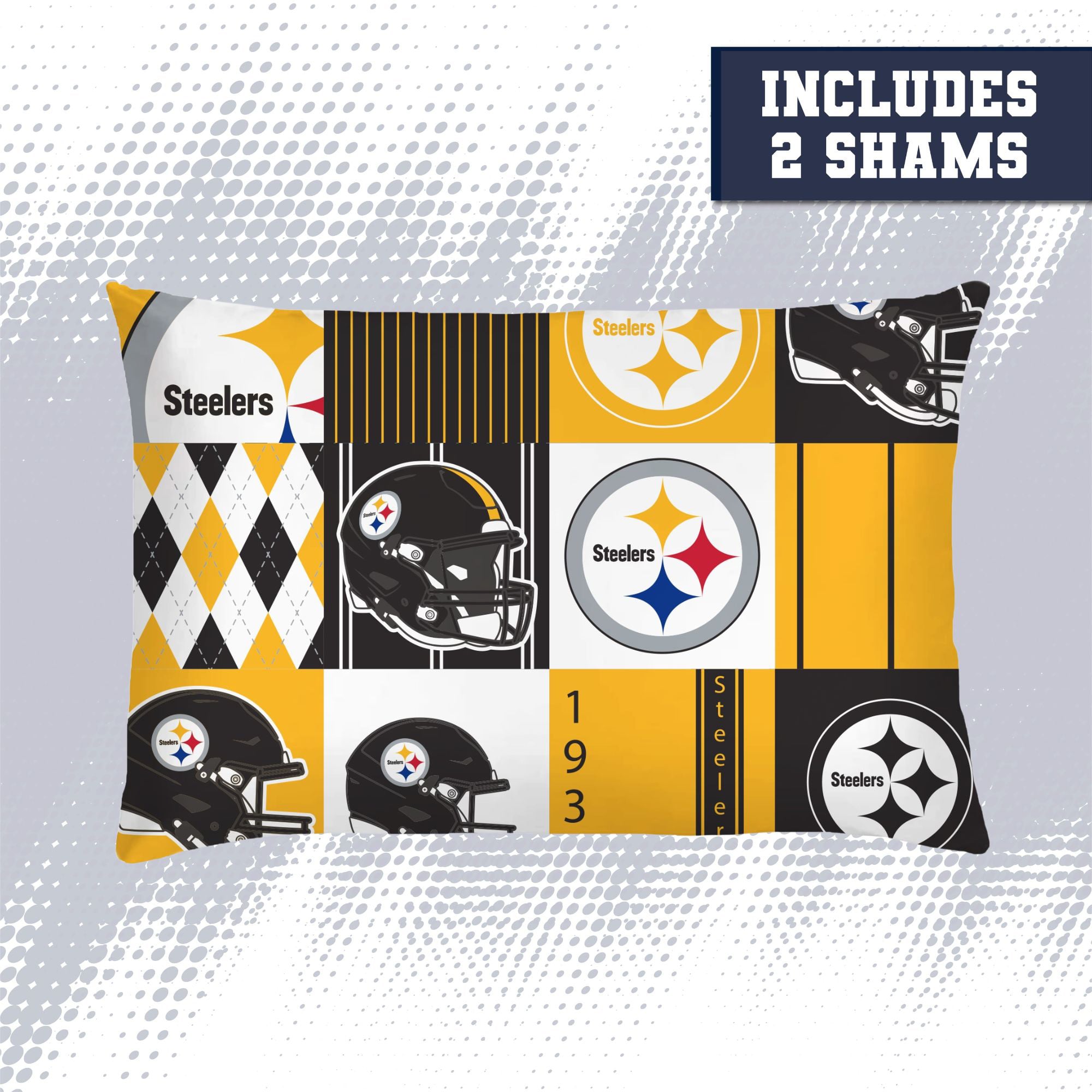 Pegasus Pittsburgh Steelers Patchwork Plaid Three-Piece Full/Queen Bed in a Bag Set