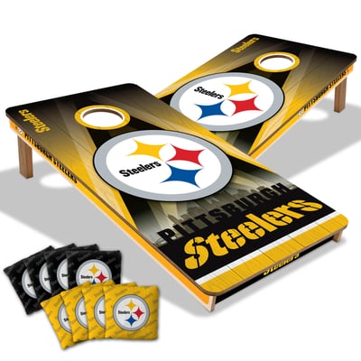 Pittsburgh Steelers 2' x 4' City Scape Wood Cornhole Game with Bags
